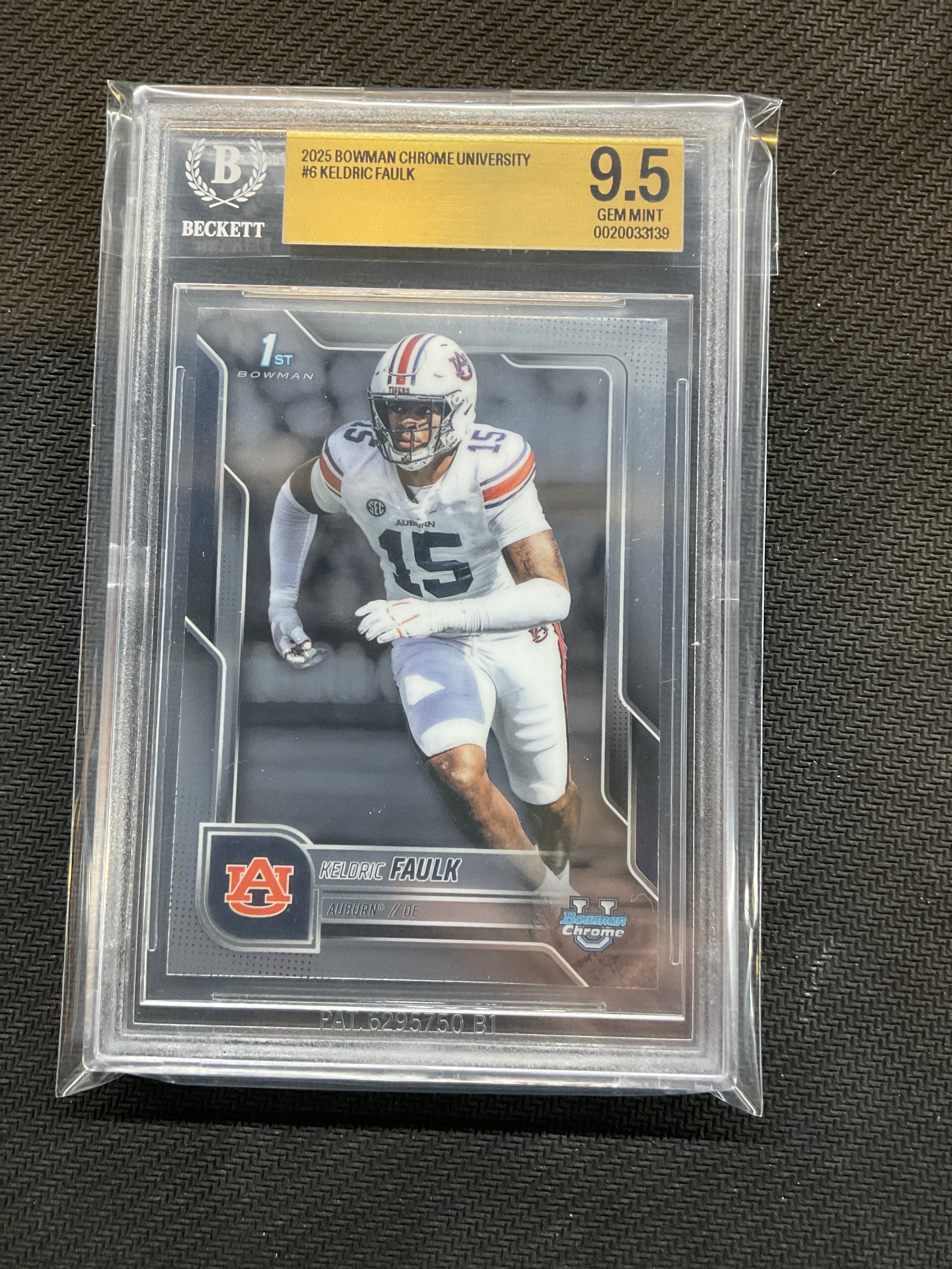 2025 Bowman U Chrome Keldric Kaulk Rookie BGS 9.5 Auburn 139