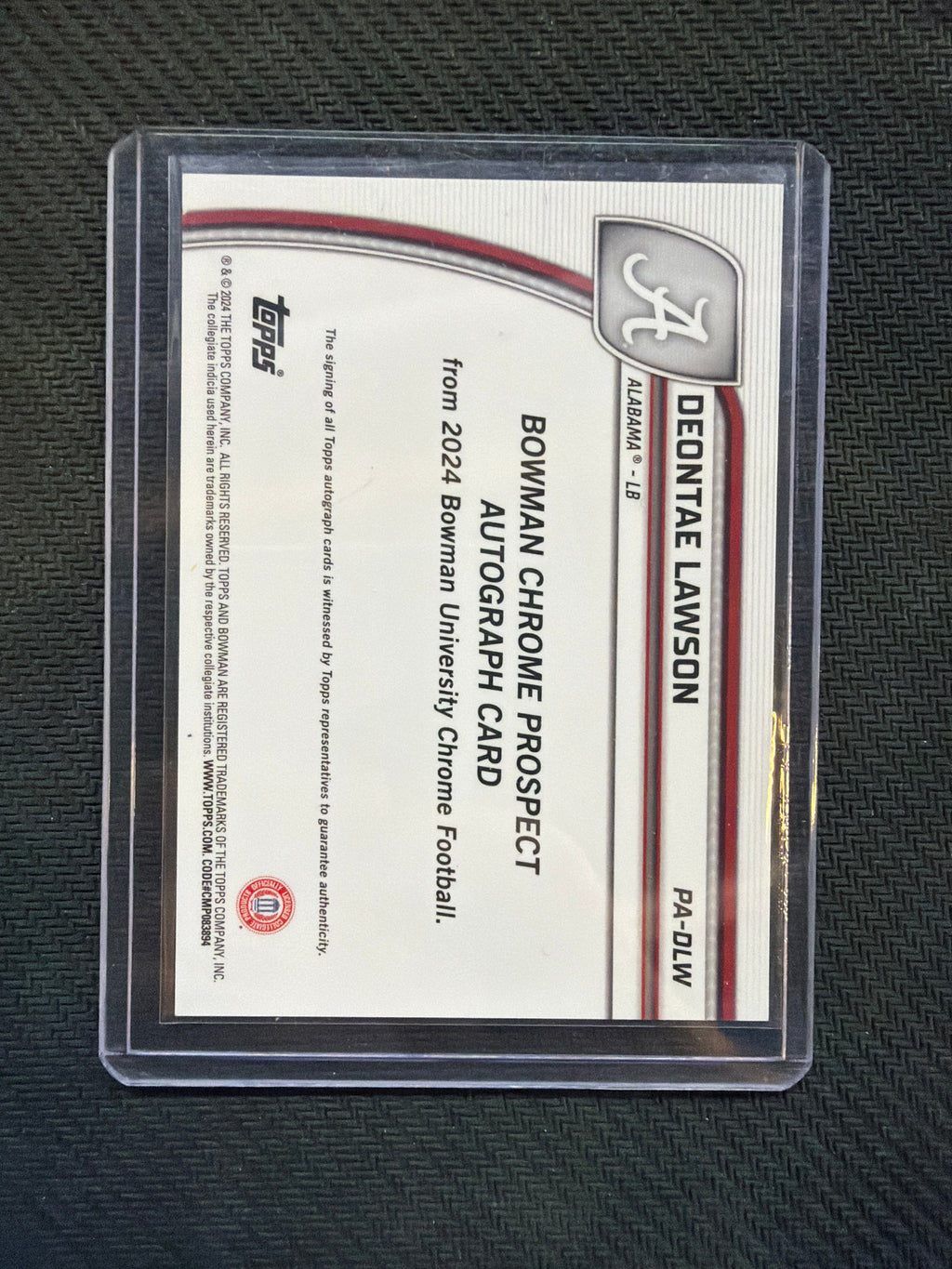 2024 Bowman U Chrome Deontae Lawson Fuchsia Auto /150 Alabama