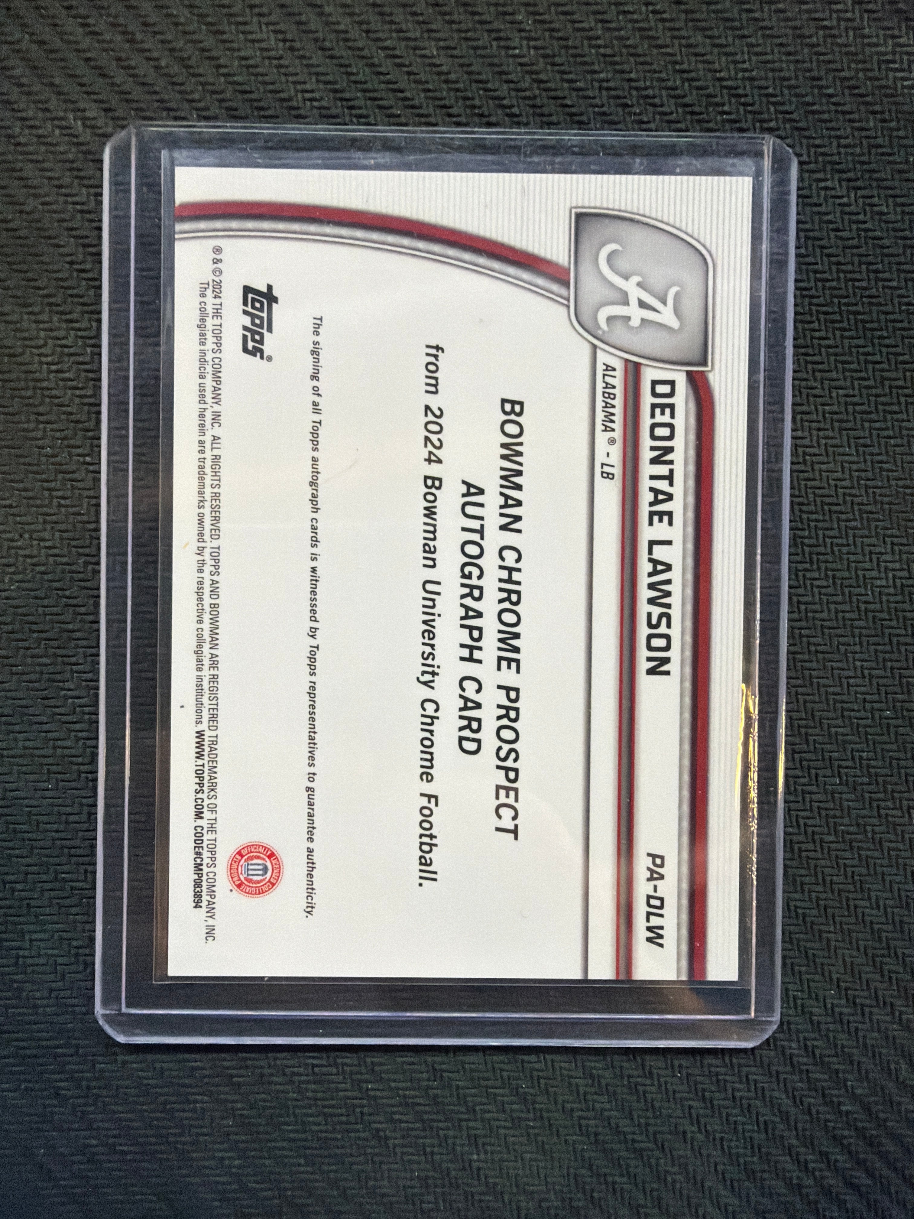 2024 Bowman U Chrome Deontae Lawson Fuchsia Auto /150 Alabama