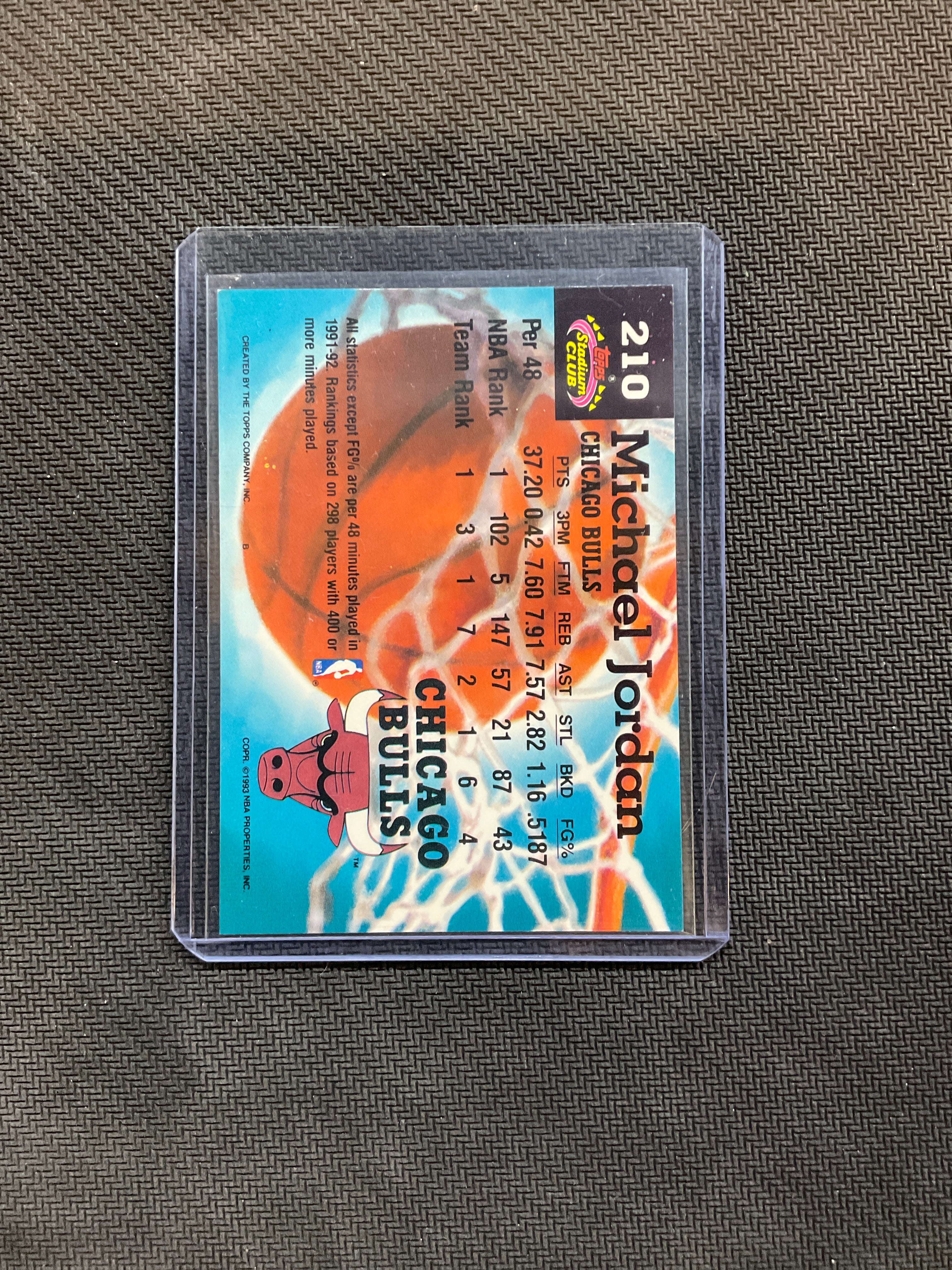 1992 Topps Stadium Club Michael Jordan Members Only Gold Stamp #210 Bulls