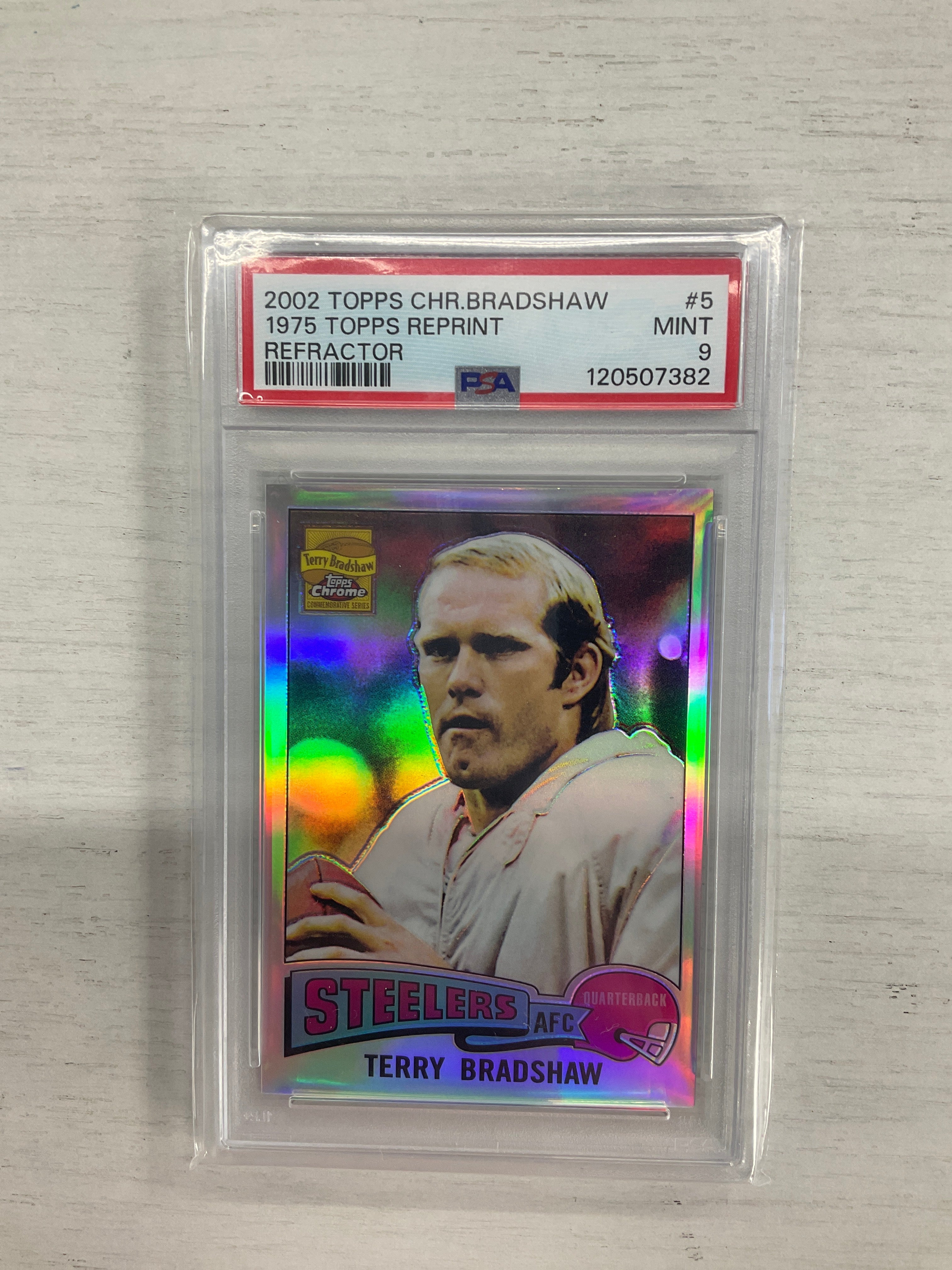 2002 Topps Chrome Terry Bradshaw /100 Refractor PSA 9