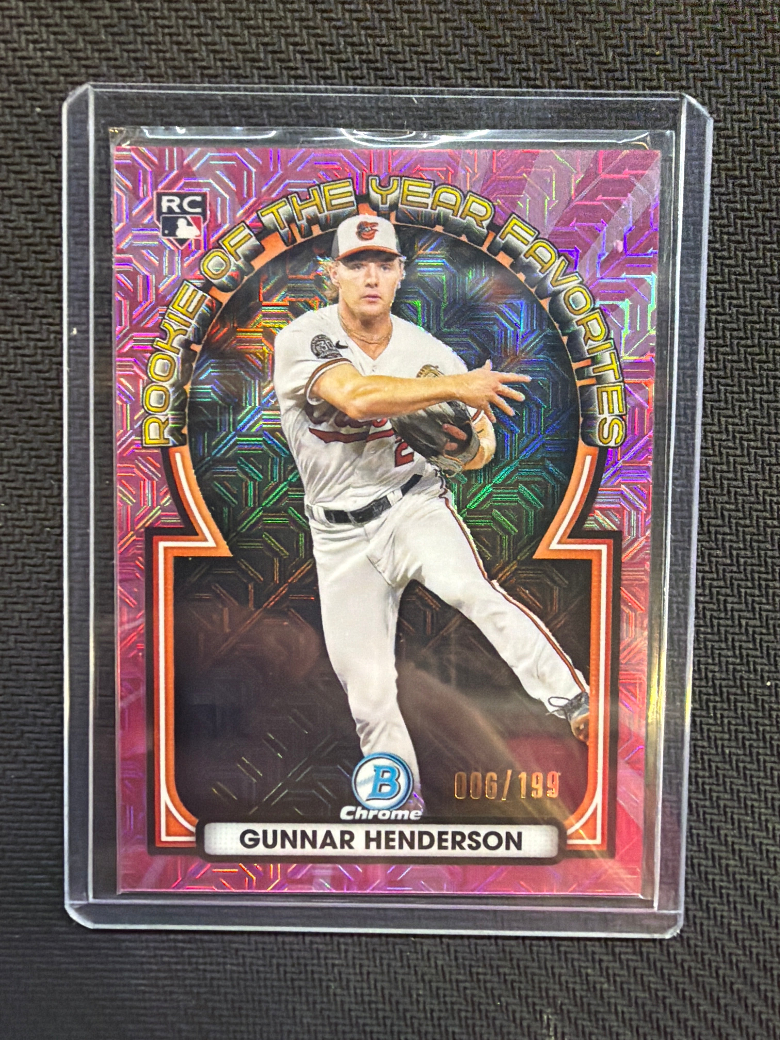 2023 Bowman Chrome Gunnar Henderson ROY Favorites Pink /199 Orioles