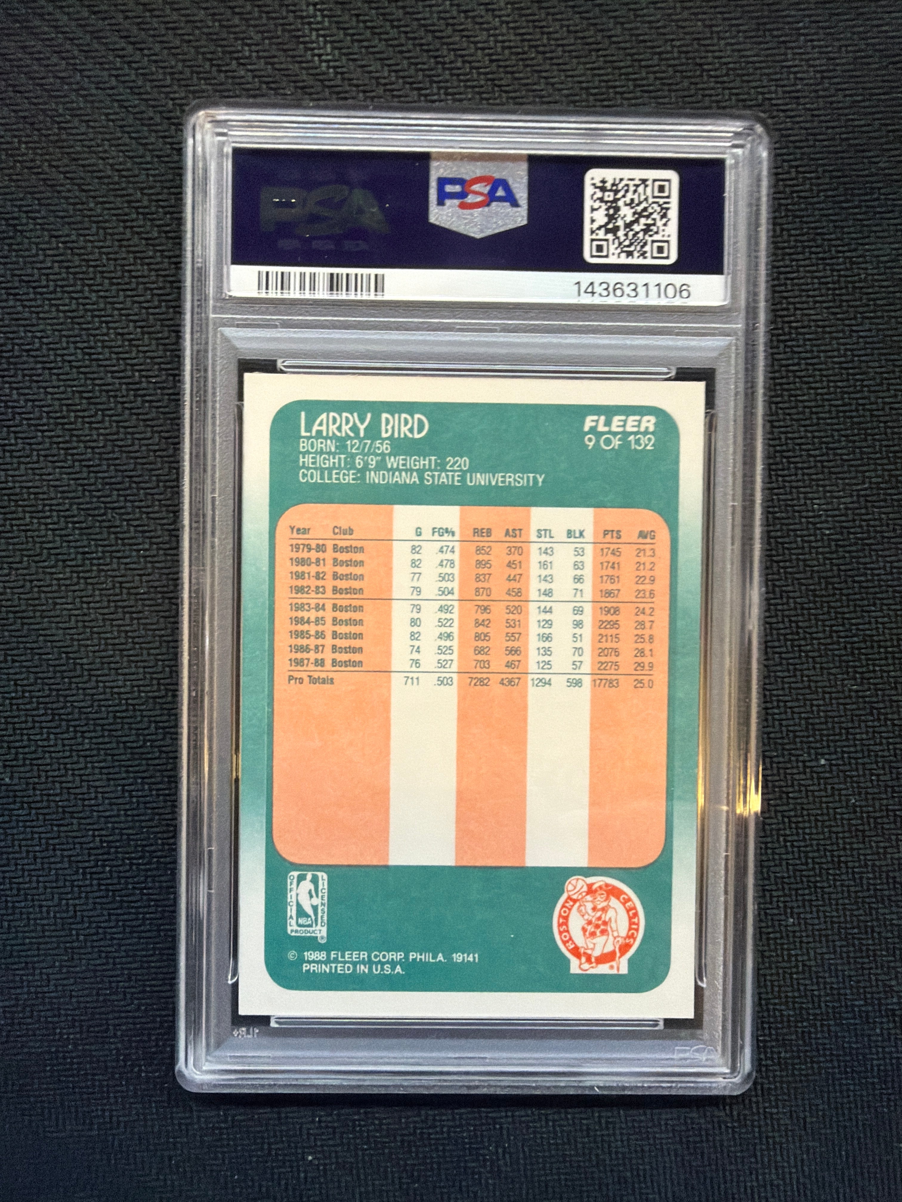 1988 Fleer #9 Larry Bird PSA 9 Celtics