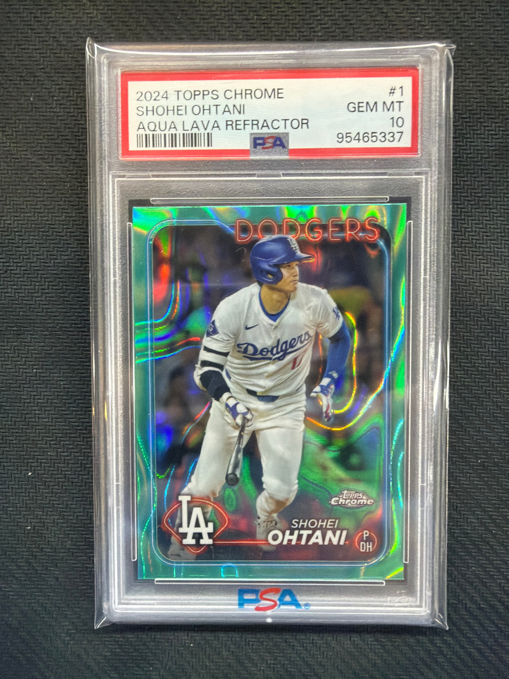 2024 Topps Chrome Shohei Ohtani Aqua Lava Refractor /199 PSA 10 Dodgers