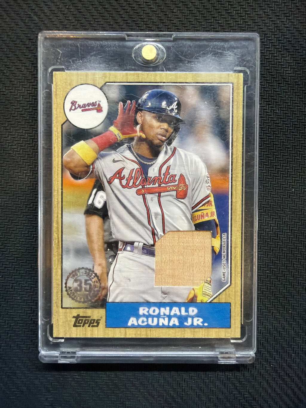 2022 Topps Ronald Acuna Jr Game Used Bat Relic Braves