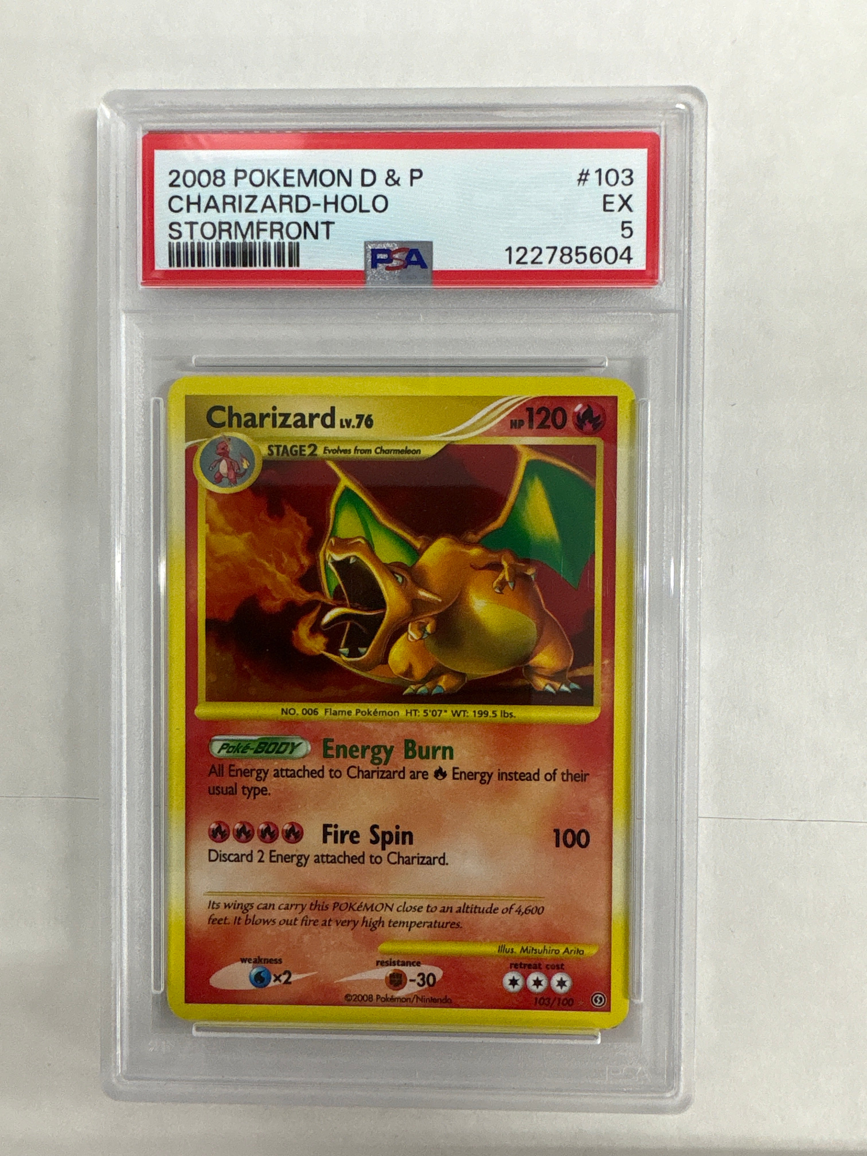 2008 Pokemon Stormfront Charizard Holo 103 PSA 5