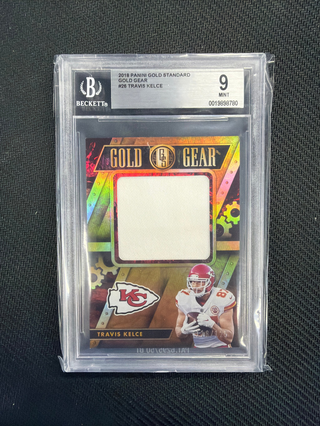 2018 Panini Gold Standard Travis Kelce Patch /125 BGS 9 Cheifs
