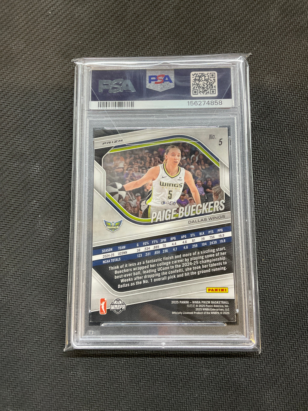 2025 Prizm WNBA Paige Bueckers Rookie Ice #5 PSA 10 858