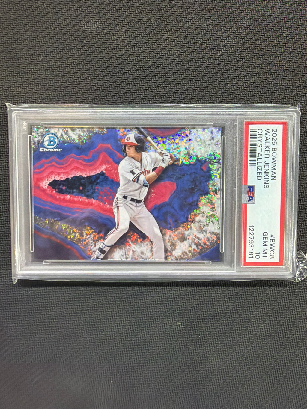 2025 Bowman Walker Jenkins Crystallized Case Hit PSA 10