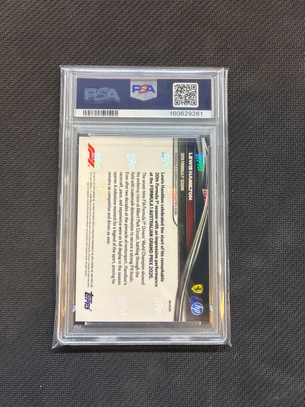 2026 Topps Now Formula 1 Lewis Hamilton #13 PSA 10 261