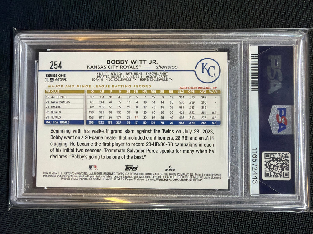 2024 Topps Bobby Witt Jr. Team Color Border #254 PSA 9 Royals