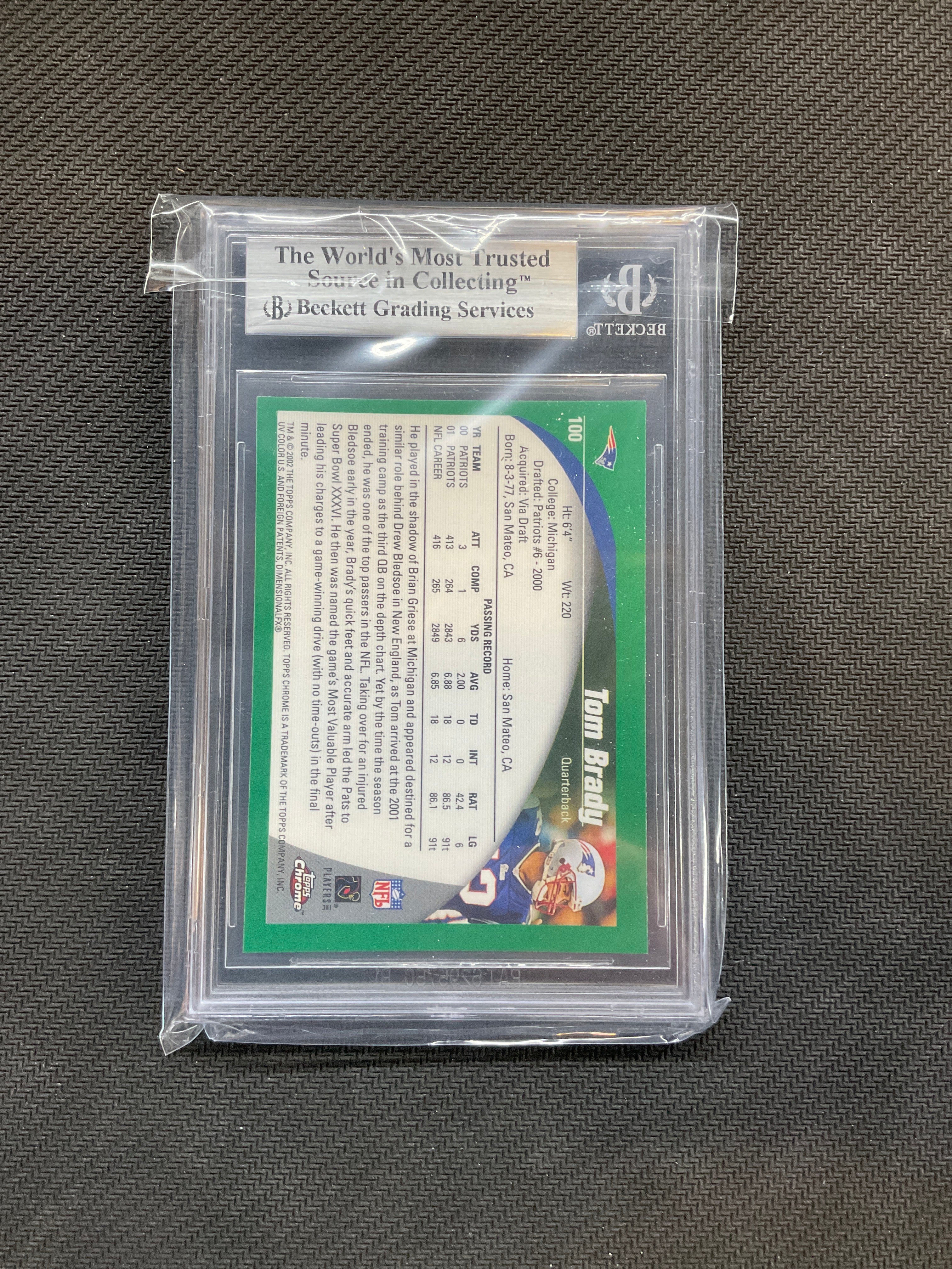 2002 Topps Chrome #1000 Tom Brady BGS 8.5