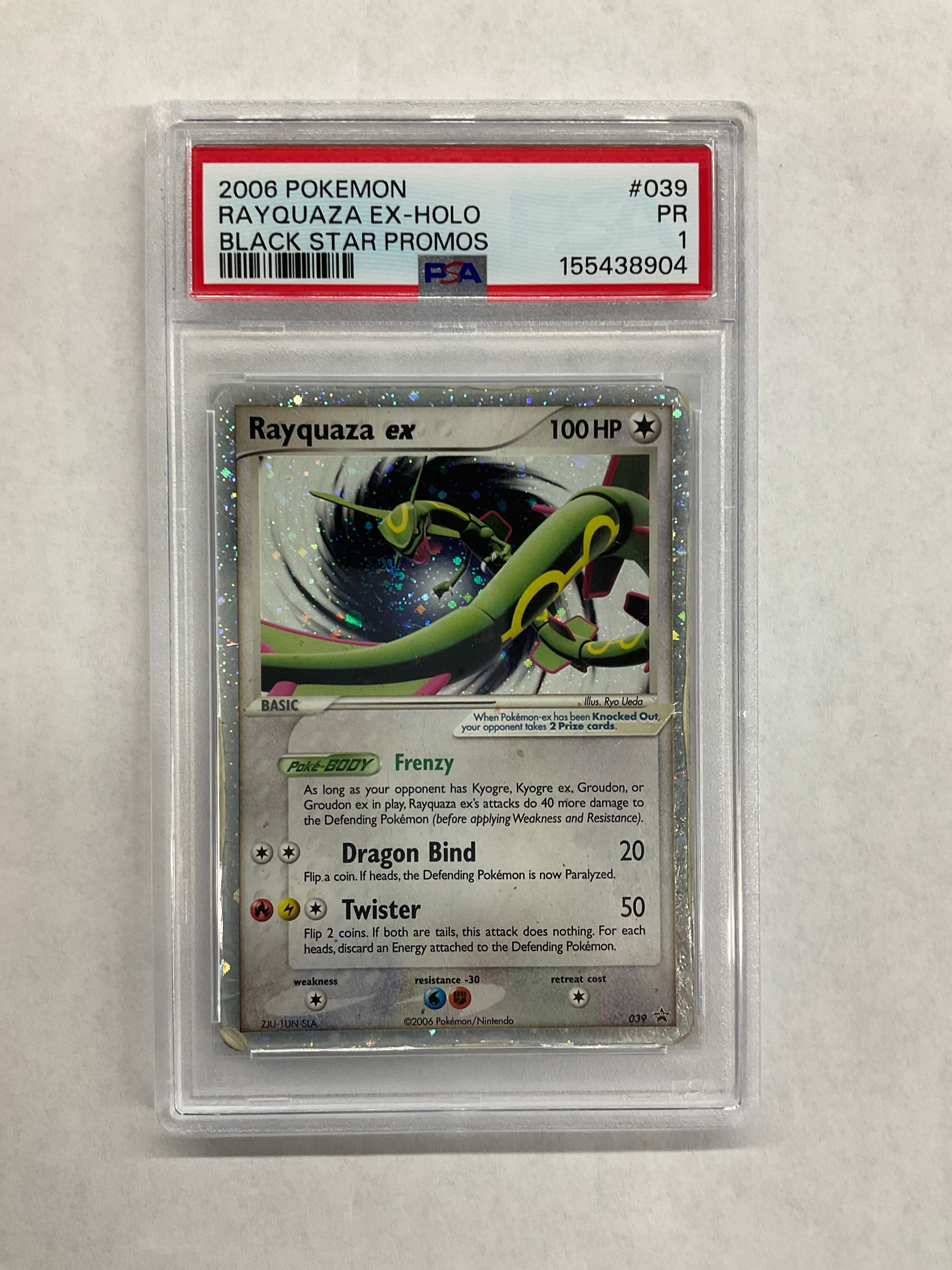 2006 Pokemon Promo Rayquaza Holo 039 PSA 1 - SWIRL!