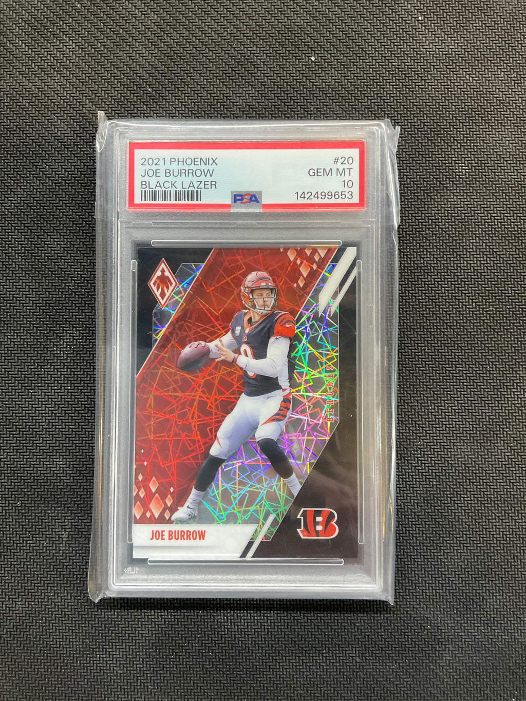 2021 Phoenix Joe Burrow Black Lazer /10 PSA 10 Bengals