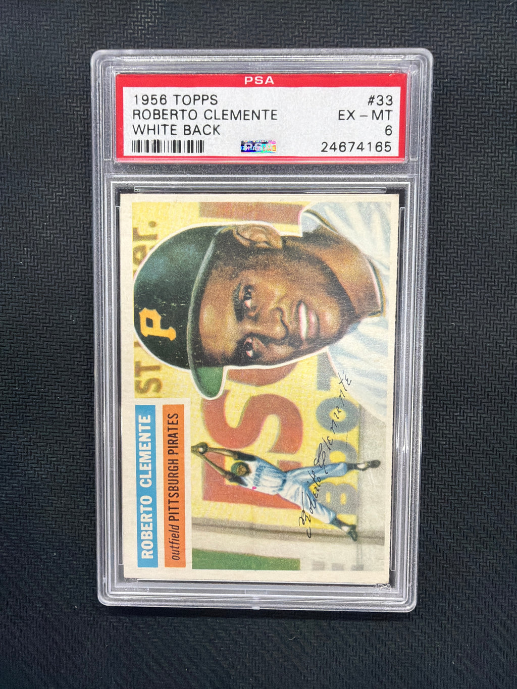 1956 Topps Roberto Clemente White Back PSA 6 Pirates