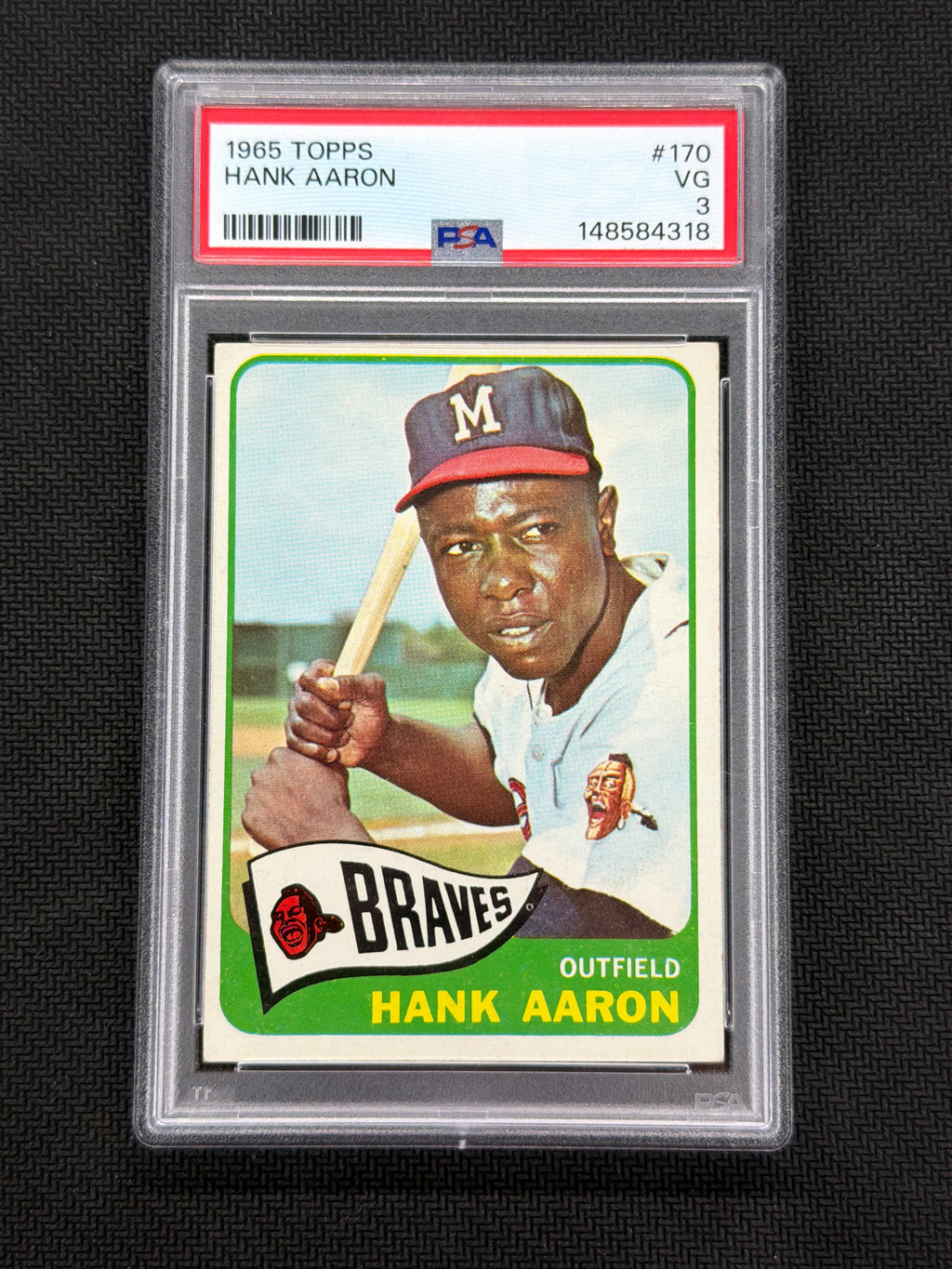 1965 Topps #170 Hank Aaron PSA 3 Braves