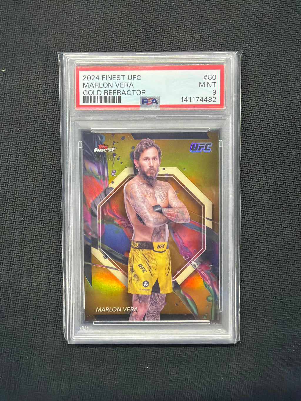 2024 Finest UFC Marlon Vera Gold Refractor /50 PSA 9