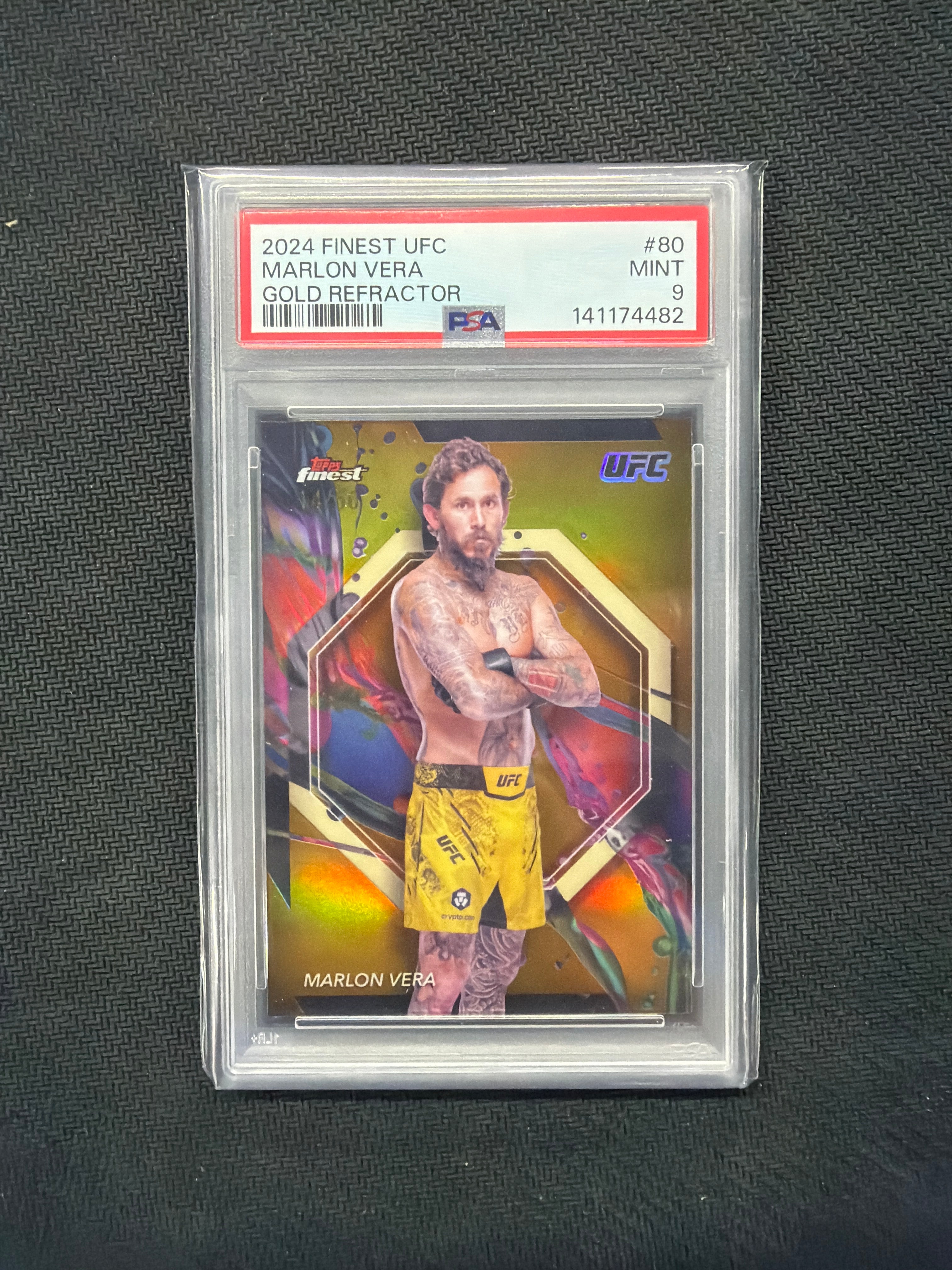 2024 Finest UFC Marlon Vera Gold Refractor /50 PSA 9
