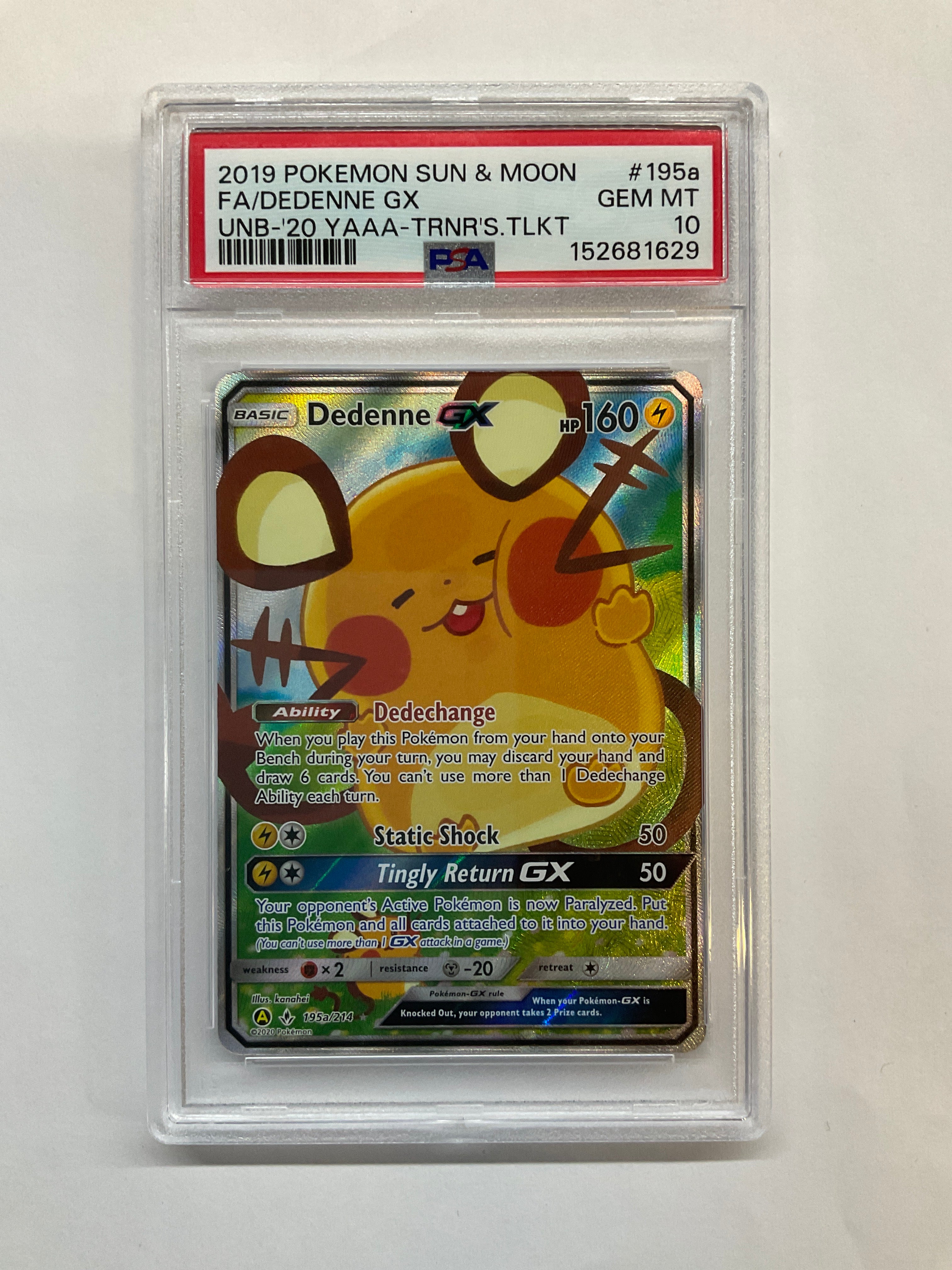 2019 Pokemon Trainer's Toolkit Dedenne GX 195a PSA 10