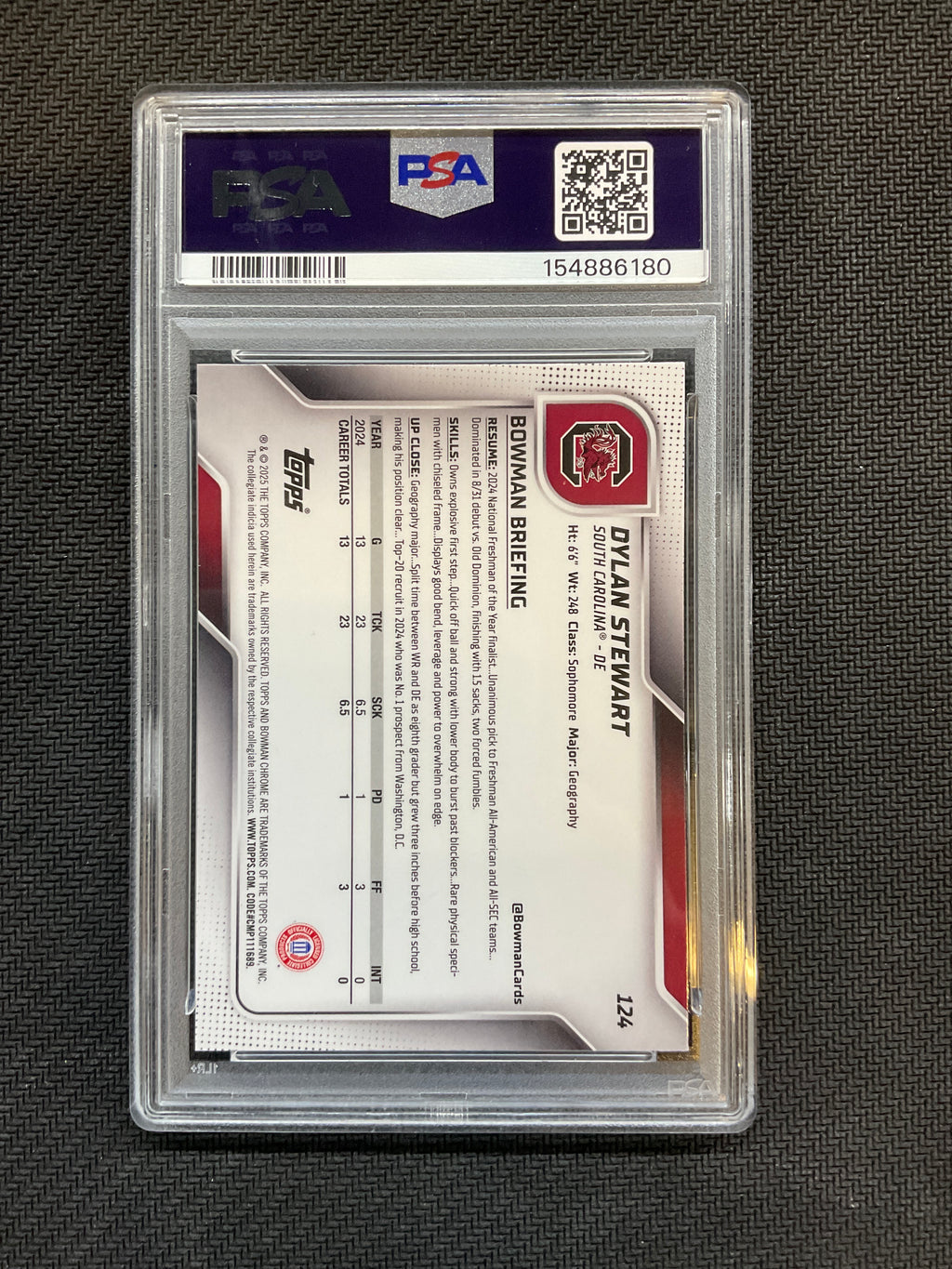 2025 Bowman U Sapphire Dylan Stewart PSA 10