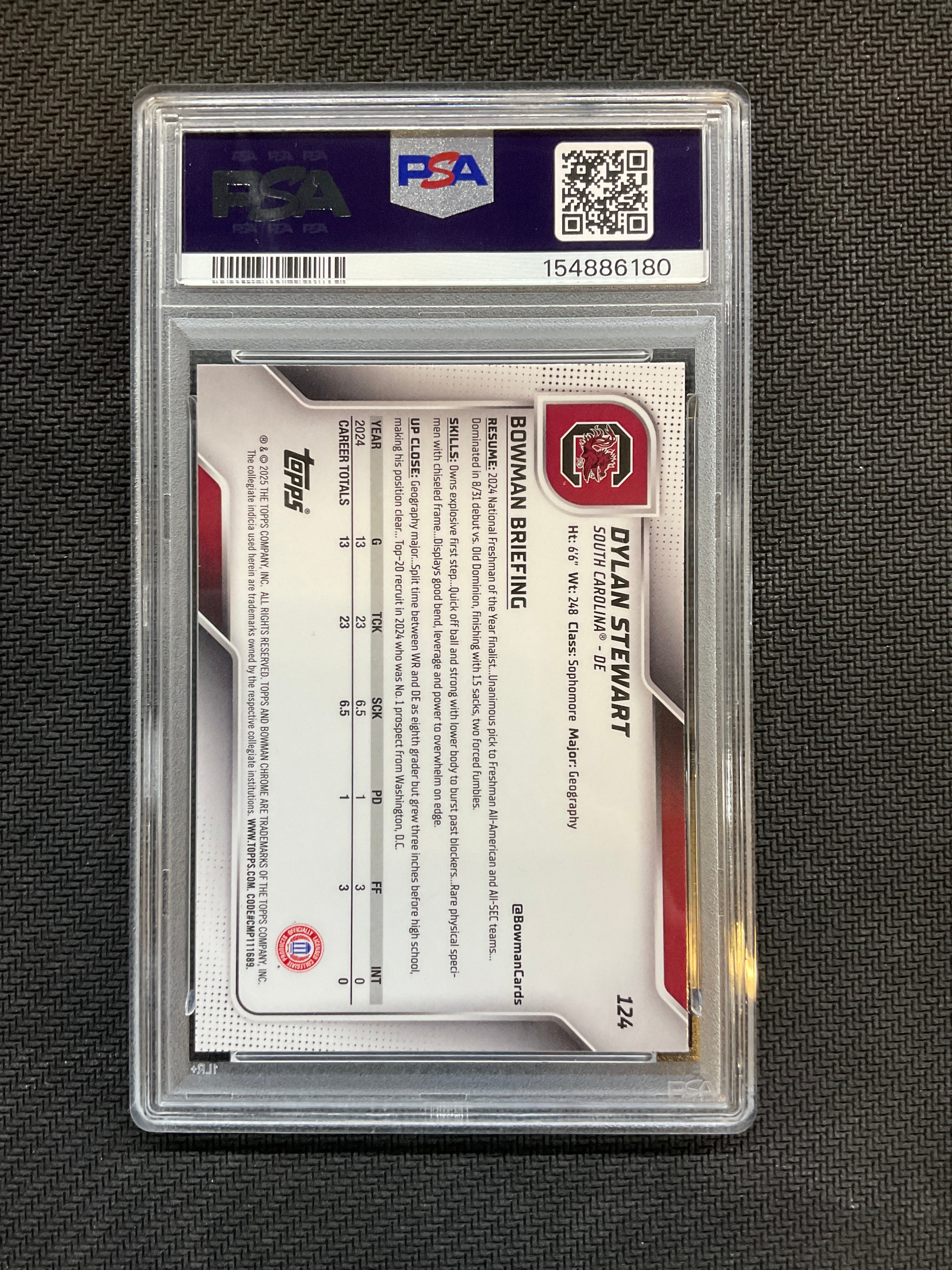 2025 Bowman U Sapphire Dylan Stewart PSA 10