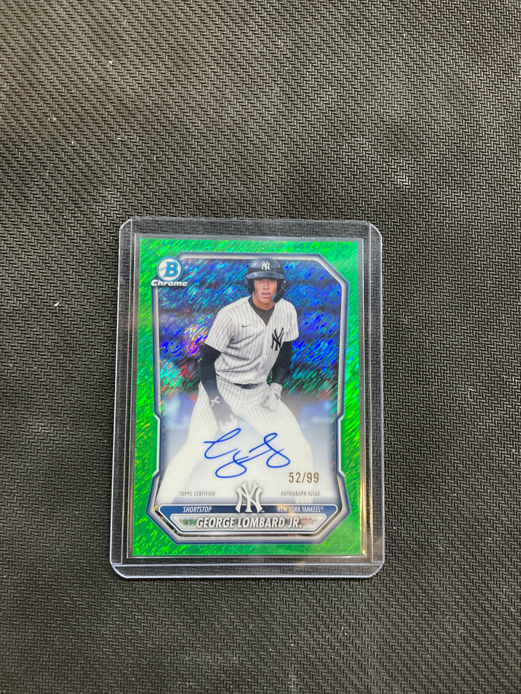 2026 Bowman George Lombard Jr. Green Shimmer Auto /99 Yankees