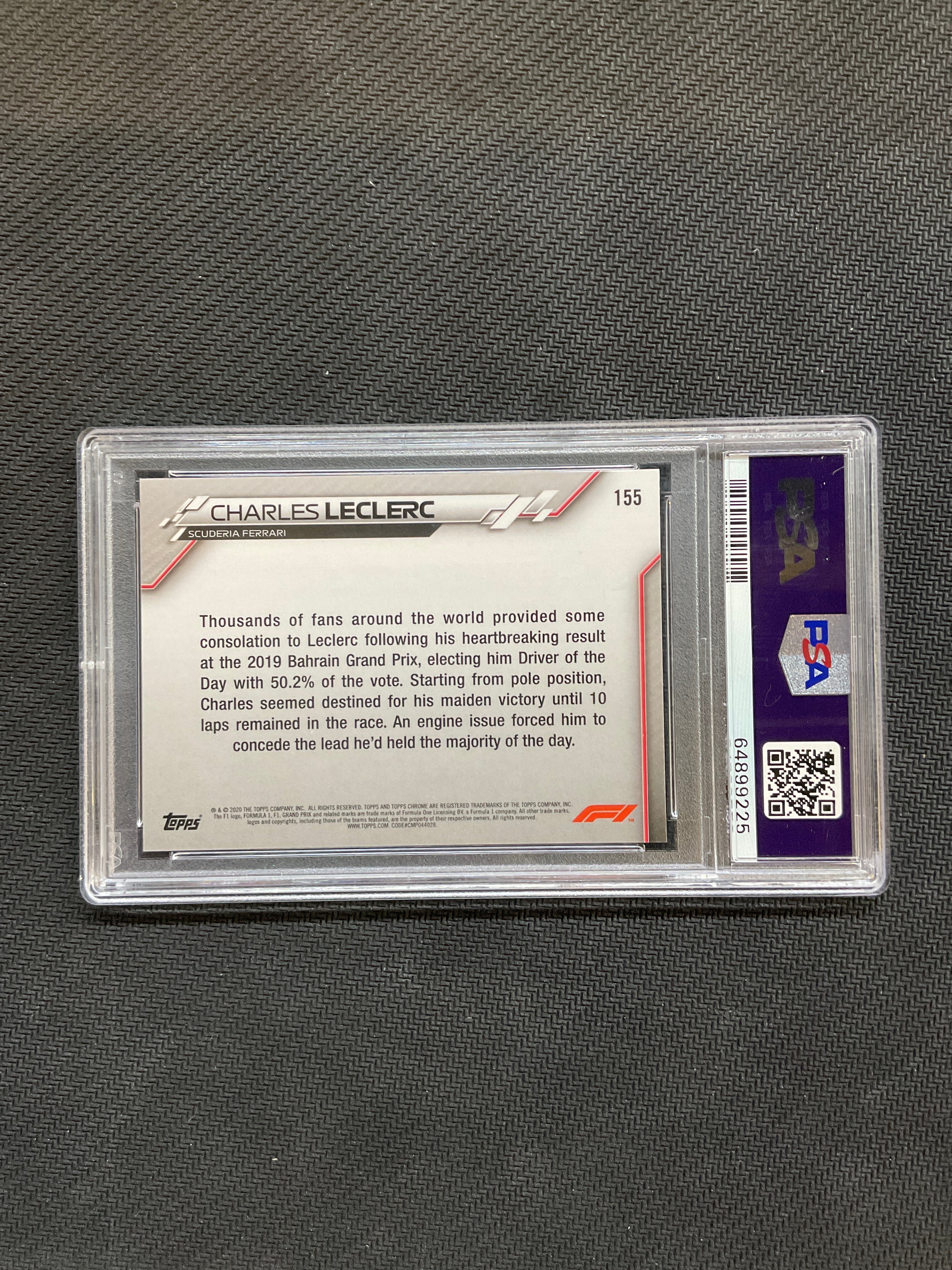 2020 Topps Chrome F1 Charles Leclerc #155 Rookie PSA 10 Ferrari Driver Of The Day