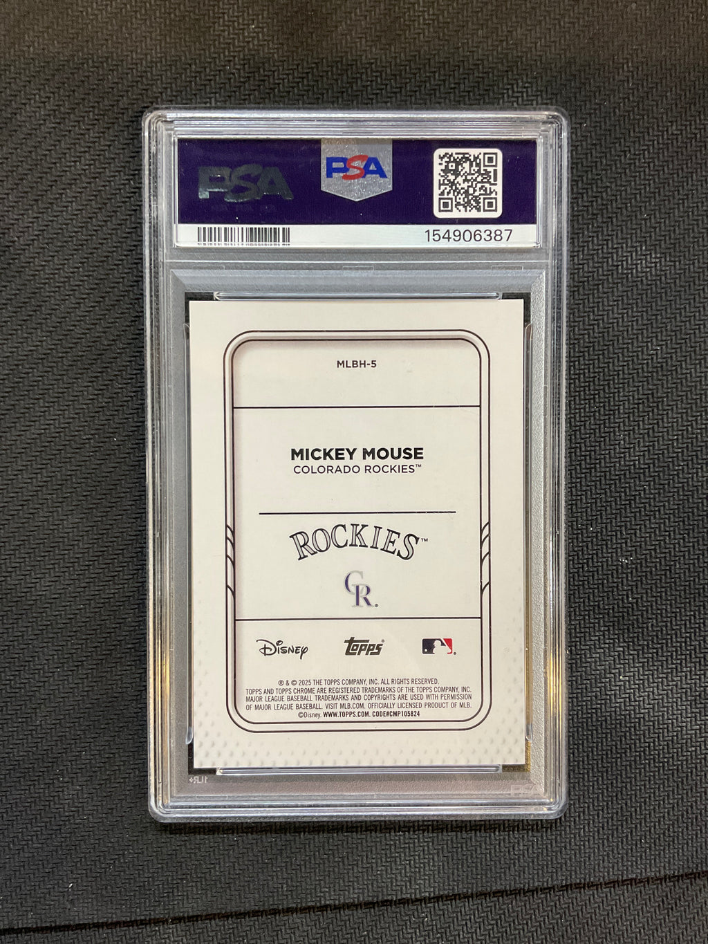2025 Topps Chrome Disney Mickey Mouse MLB Rockies PSA 9