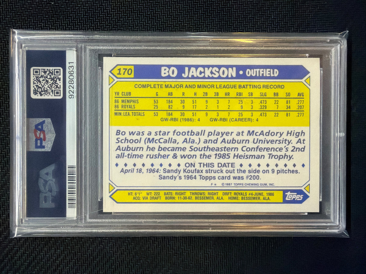 1987 Topps Tiffany Bo Jackson Future Stars #170 PSA 9 631