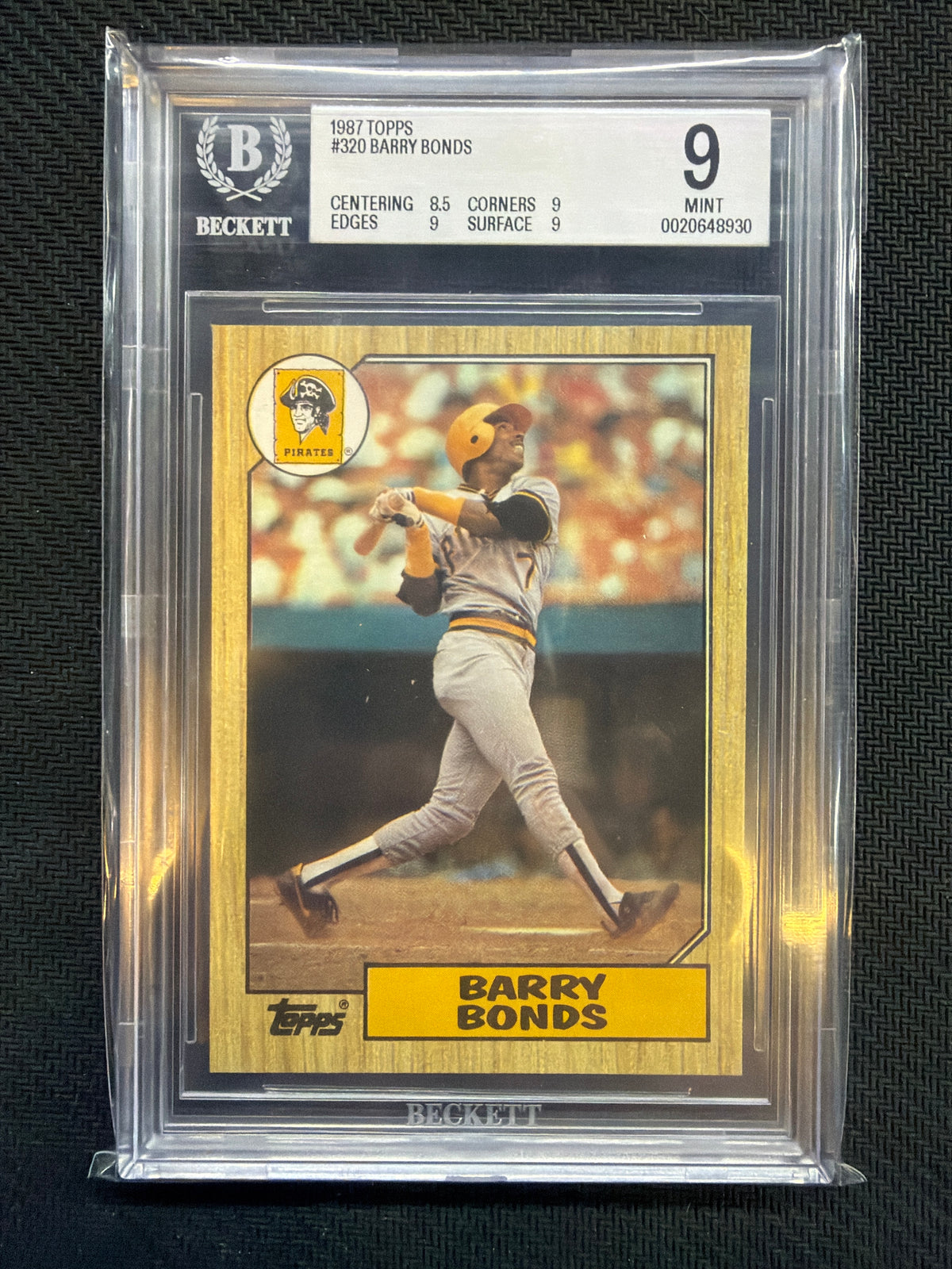 1987 Topps Barry Bonds #320 BGS 9 Pirates
