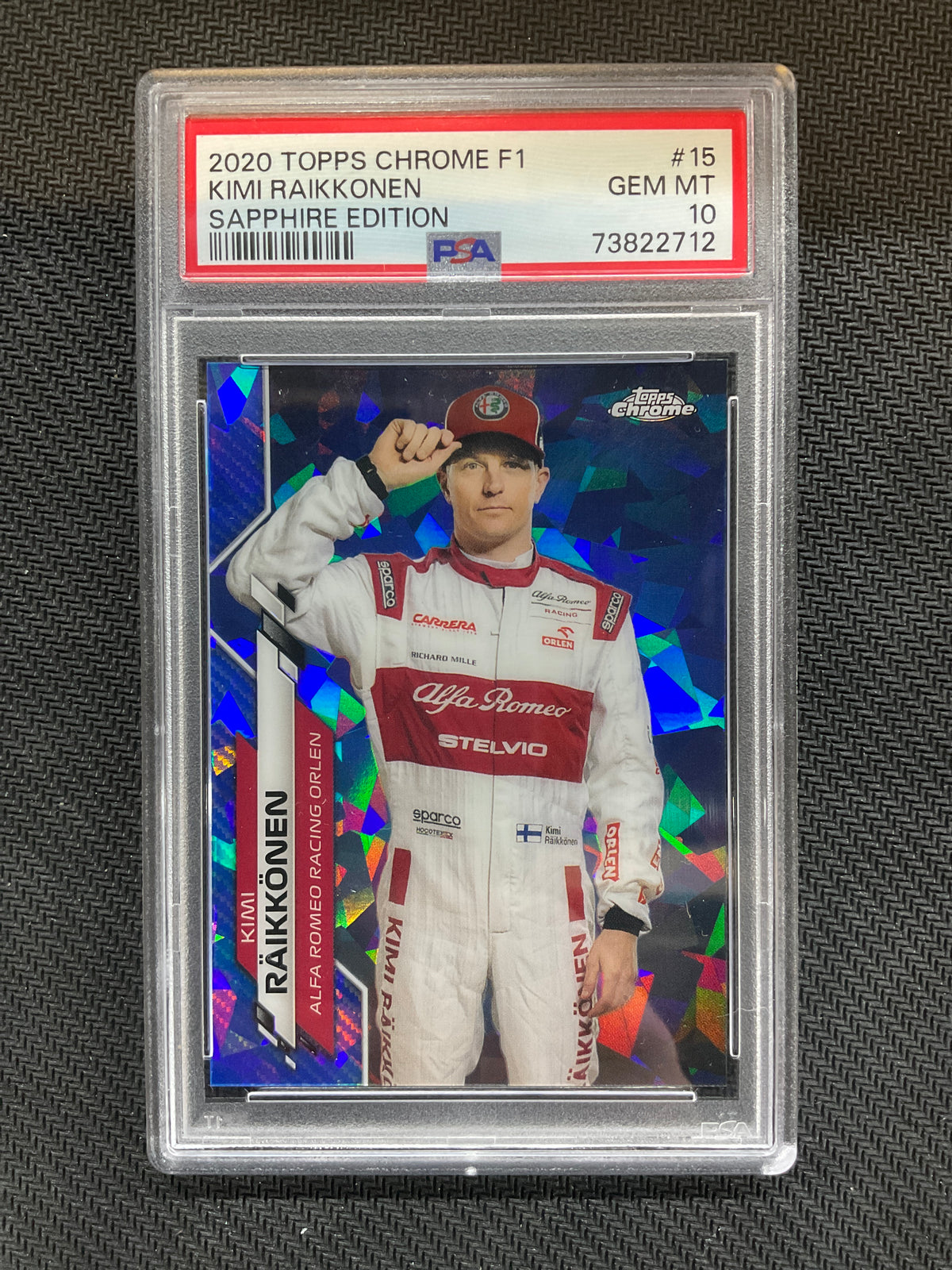 2020 Topps Chrome F1 Sapphire Kimi Raikkonen Rookie #15 PSA 10 712