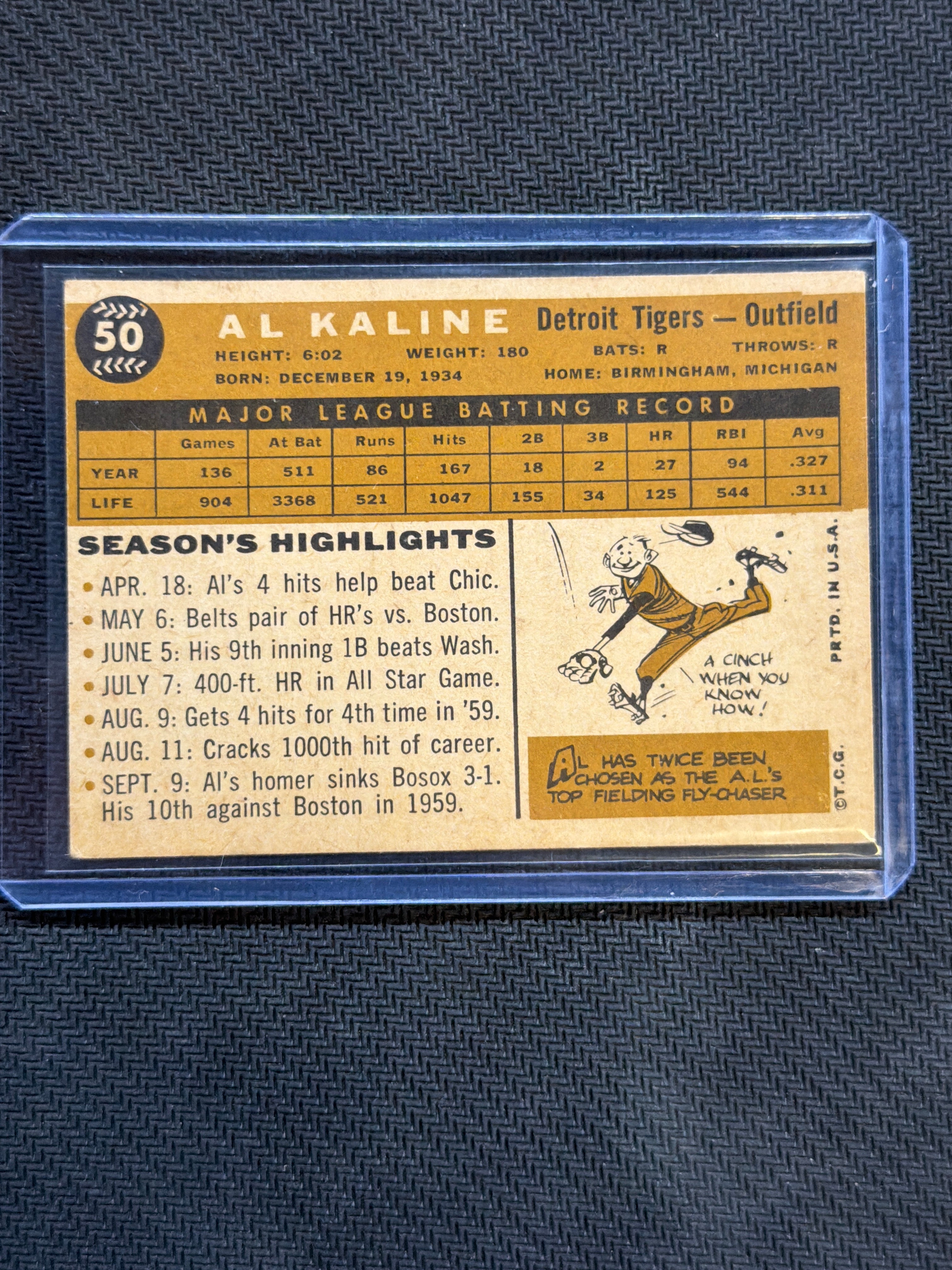 1960 Topps Al Kaline #50 Tigers