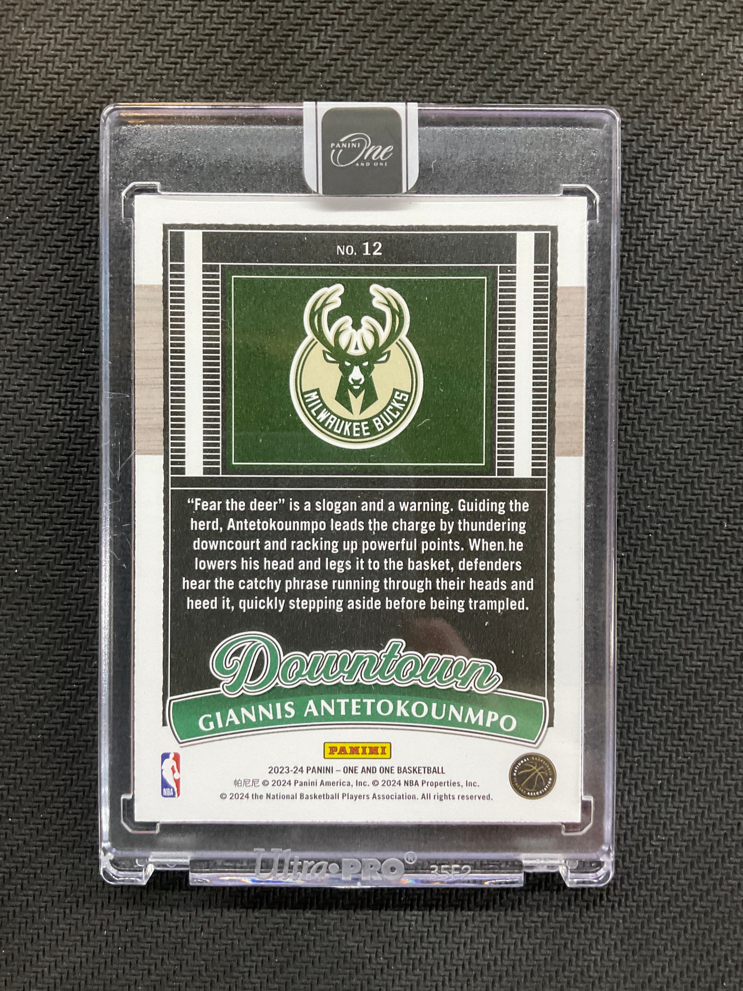 2023-24 Panini One & One Giannis Antetokounmpo Downtown! Bucks