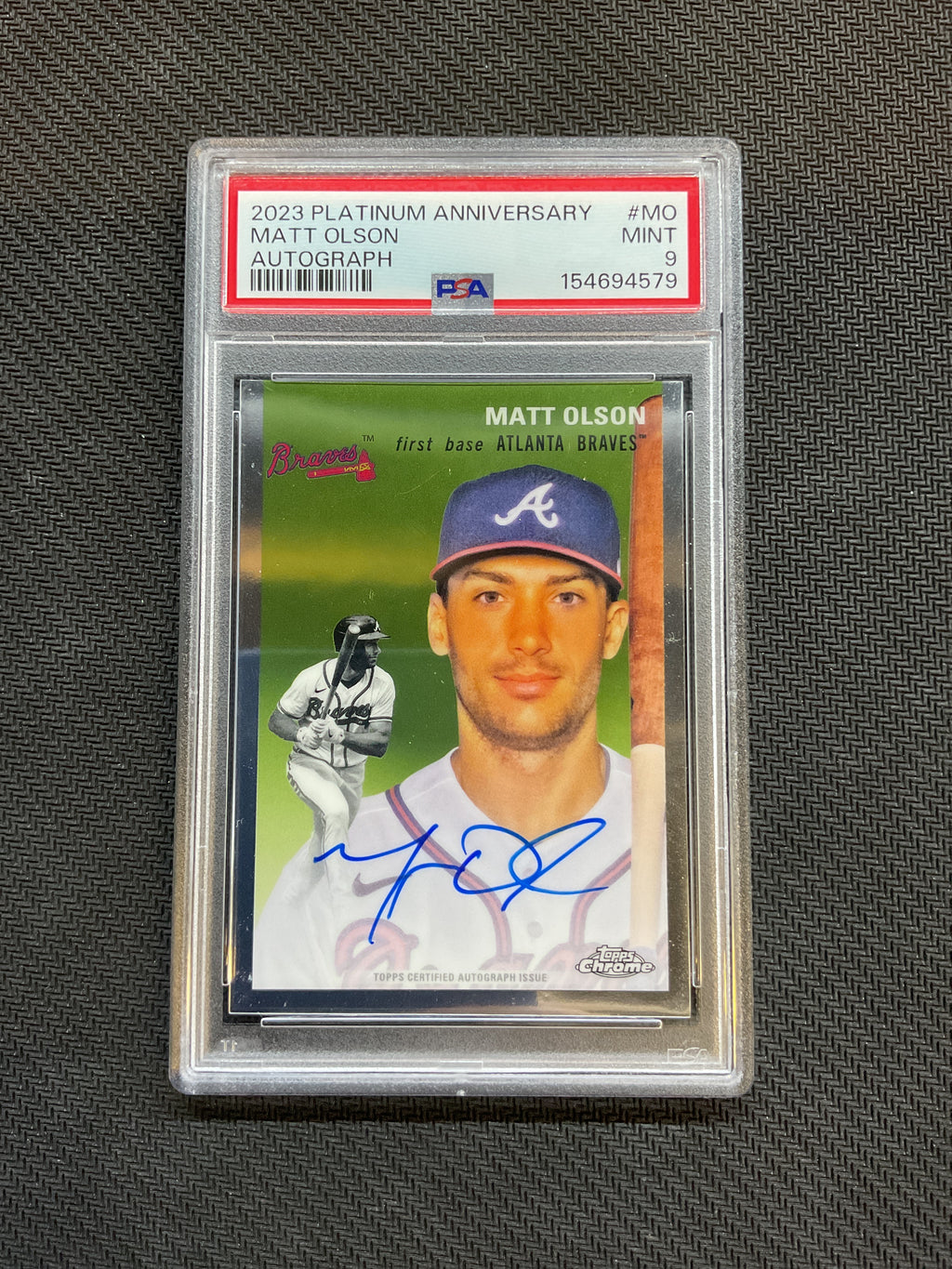 2023 Topps Chrome Platinum Matt Olson Auto PSA 9 579 Braves