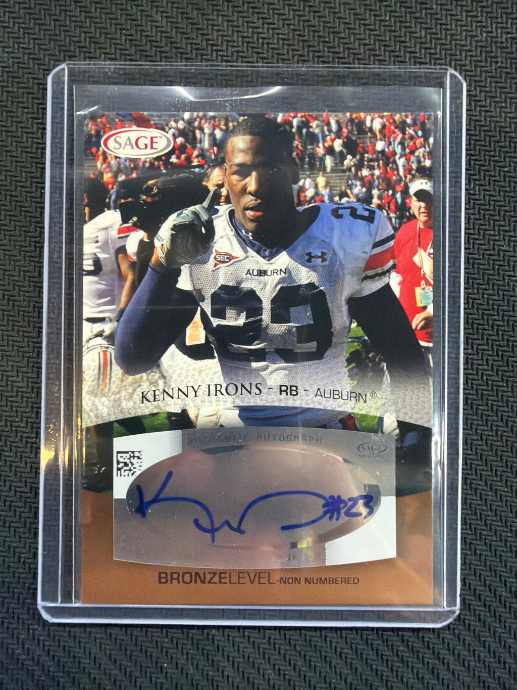 2007 Sage Kenny Irons Rookie Auto Auburn