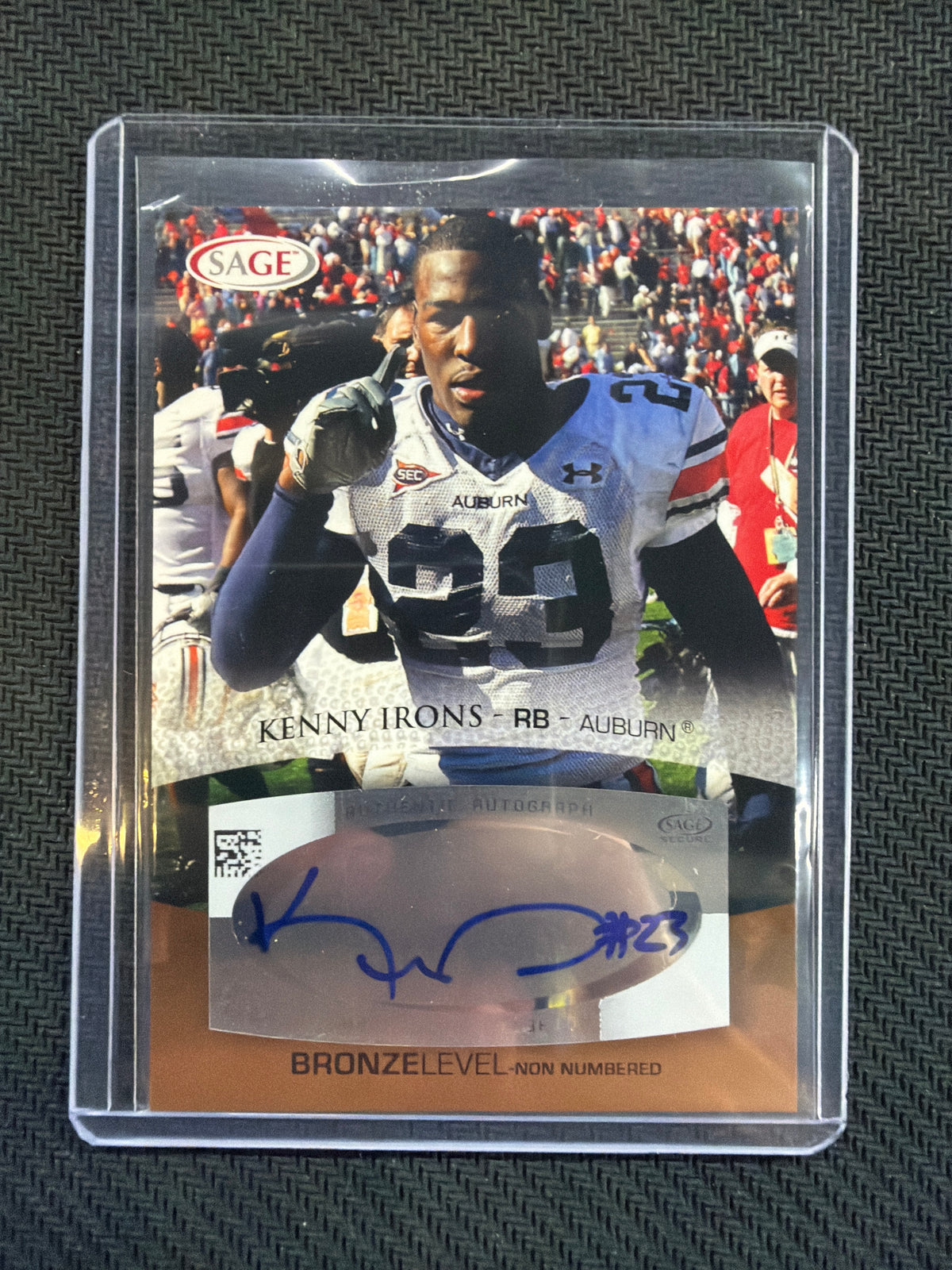 2007 Sage Kenny Irons Rookie Auto Auburn