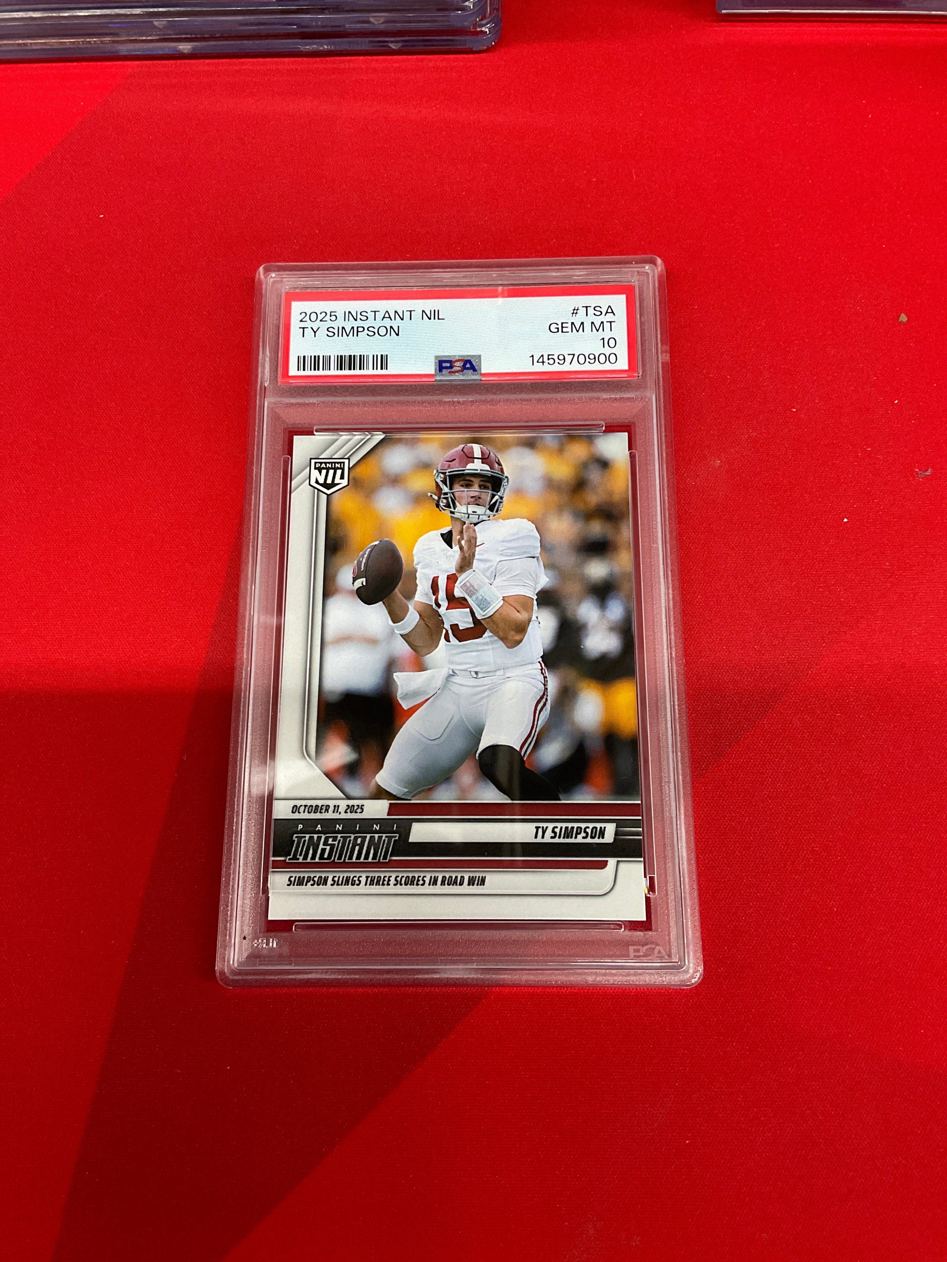 2025 Panini Instant NIL Ty Simpson Rookie PSA 10 Alabama 900