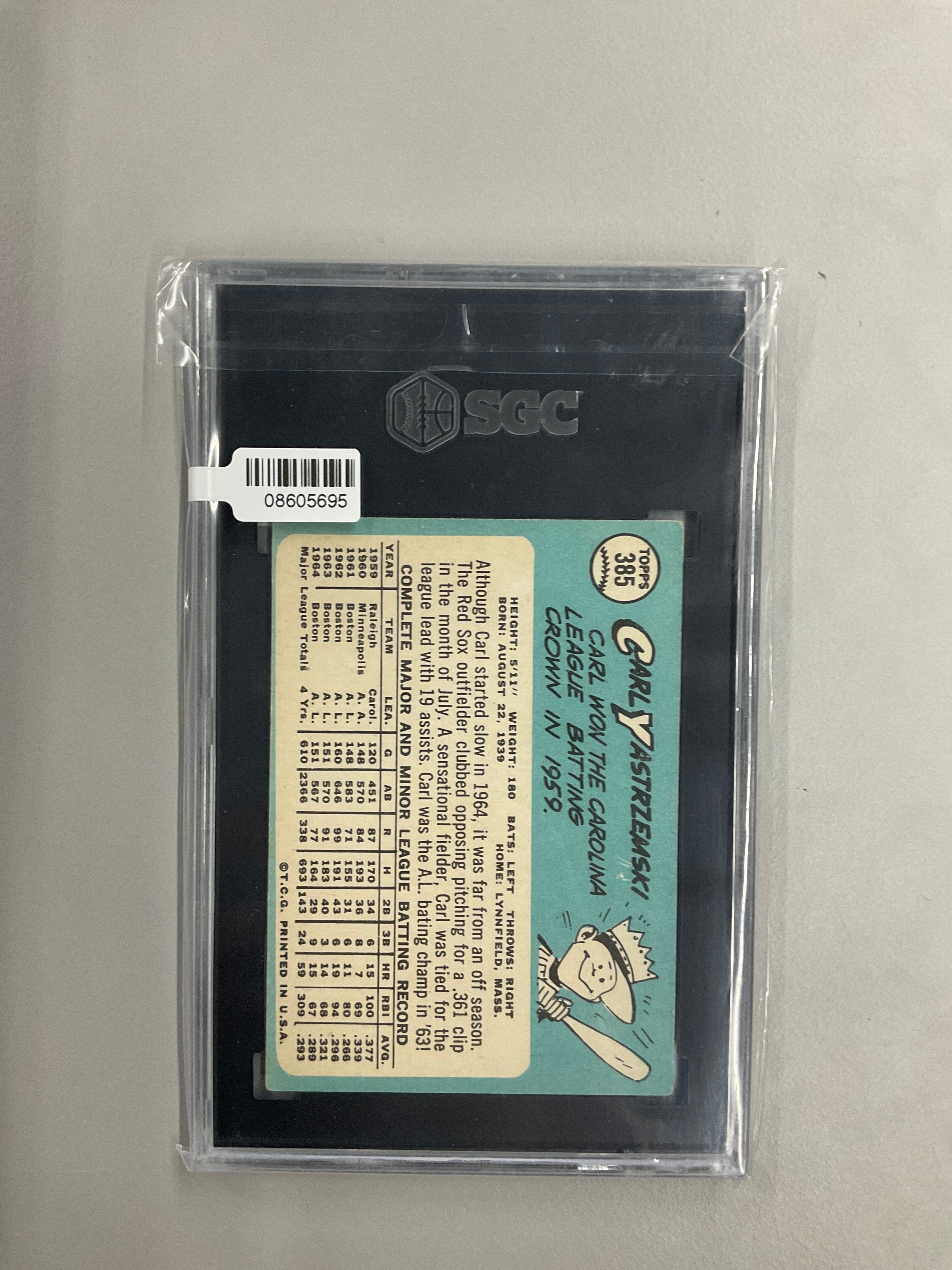 1965 Topps #385 Carl Yastrzemski SGC 5 Red Sox