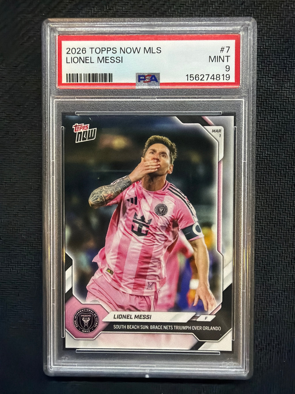 2026 Topps Now MLS Lionel Messi #7 South Beach PSA 9 819