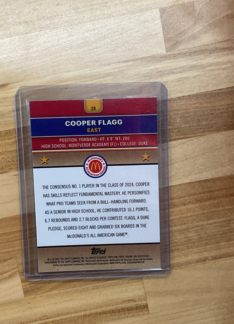 2024 Topps Chrome Mcdonald's Cooper Flagg Blue Wave