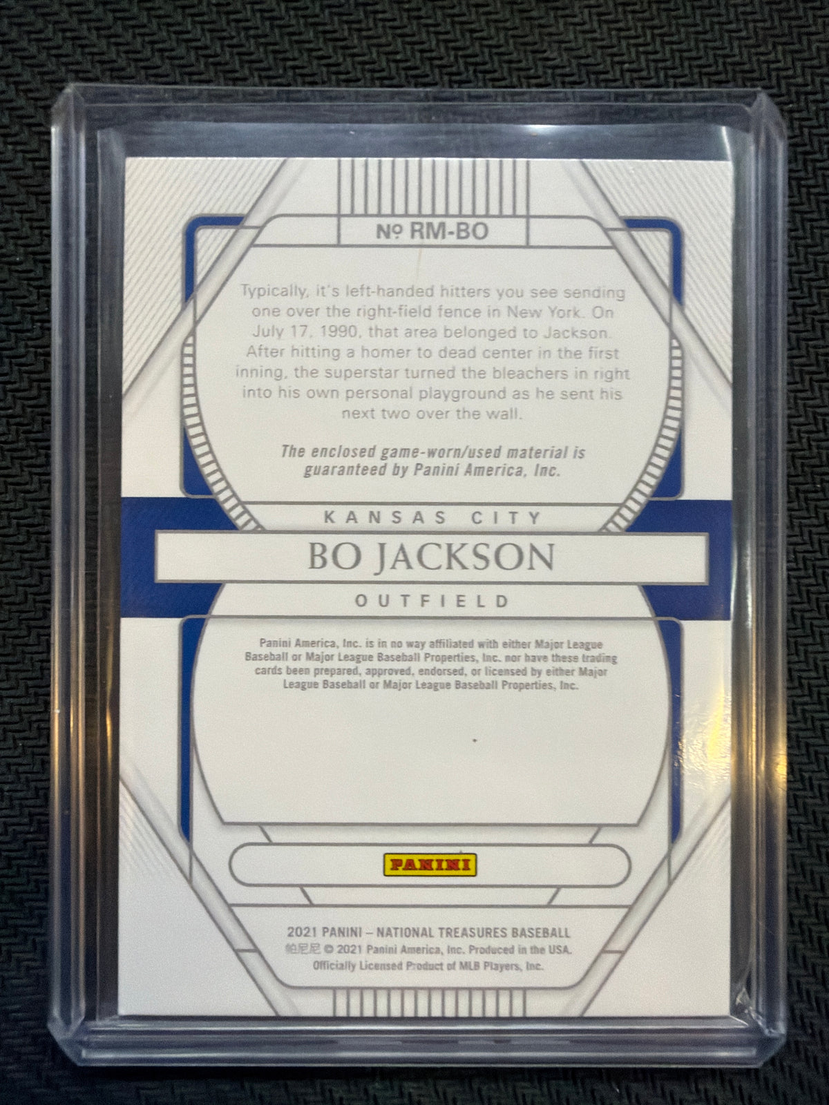 2021 National Treasures Bo Jackson Retro Materials Patch /15 Royals