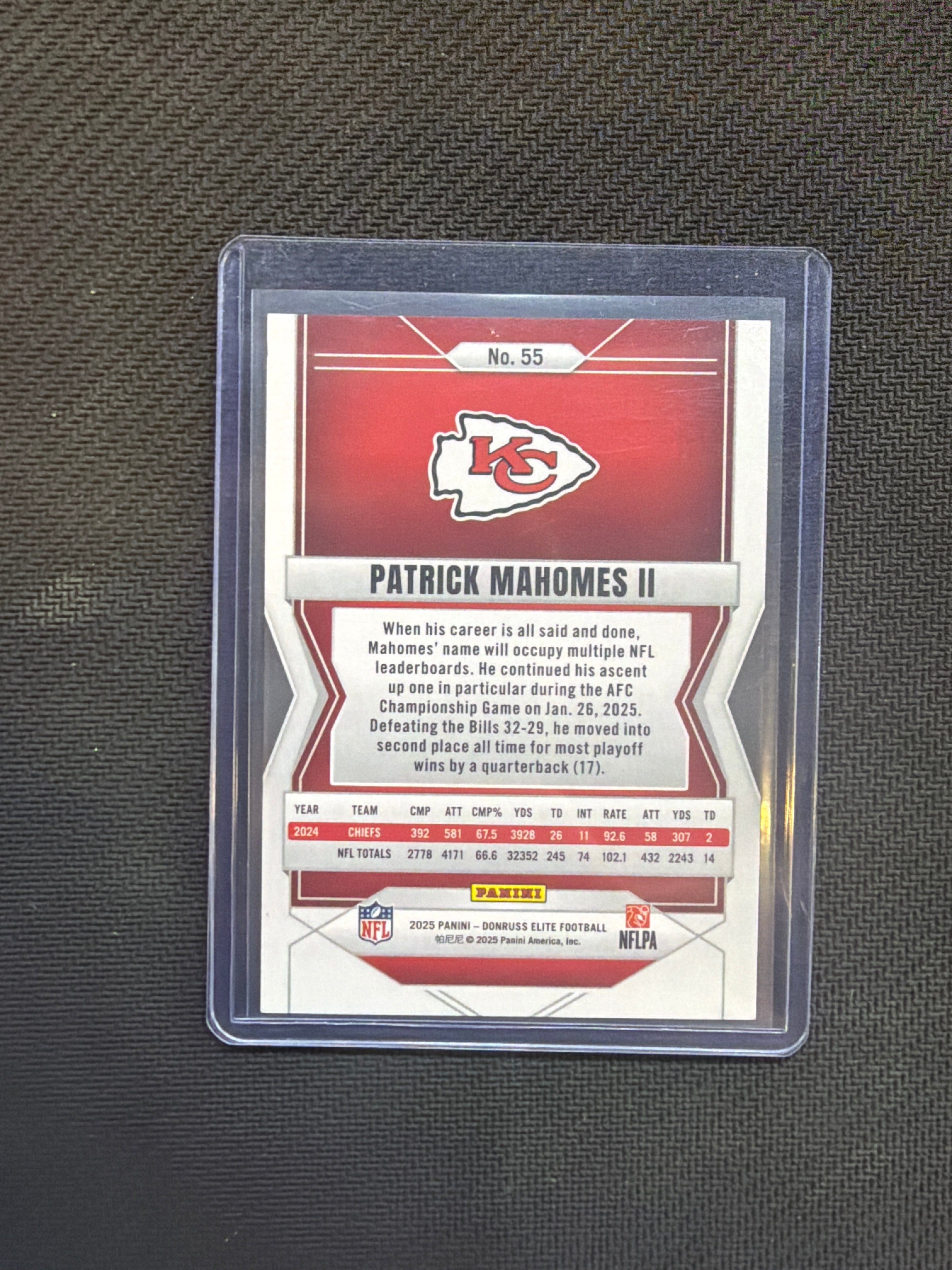 2025 Donruss Elite Patrick Mahomes /199