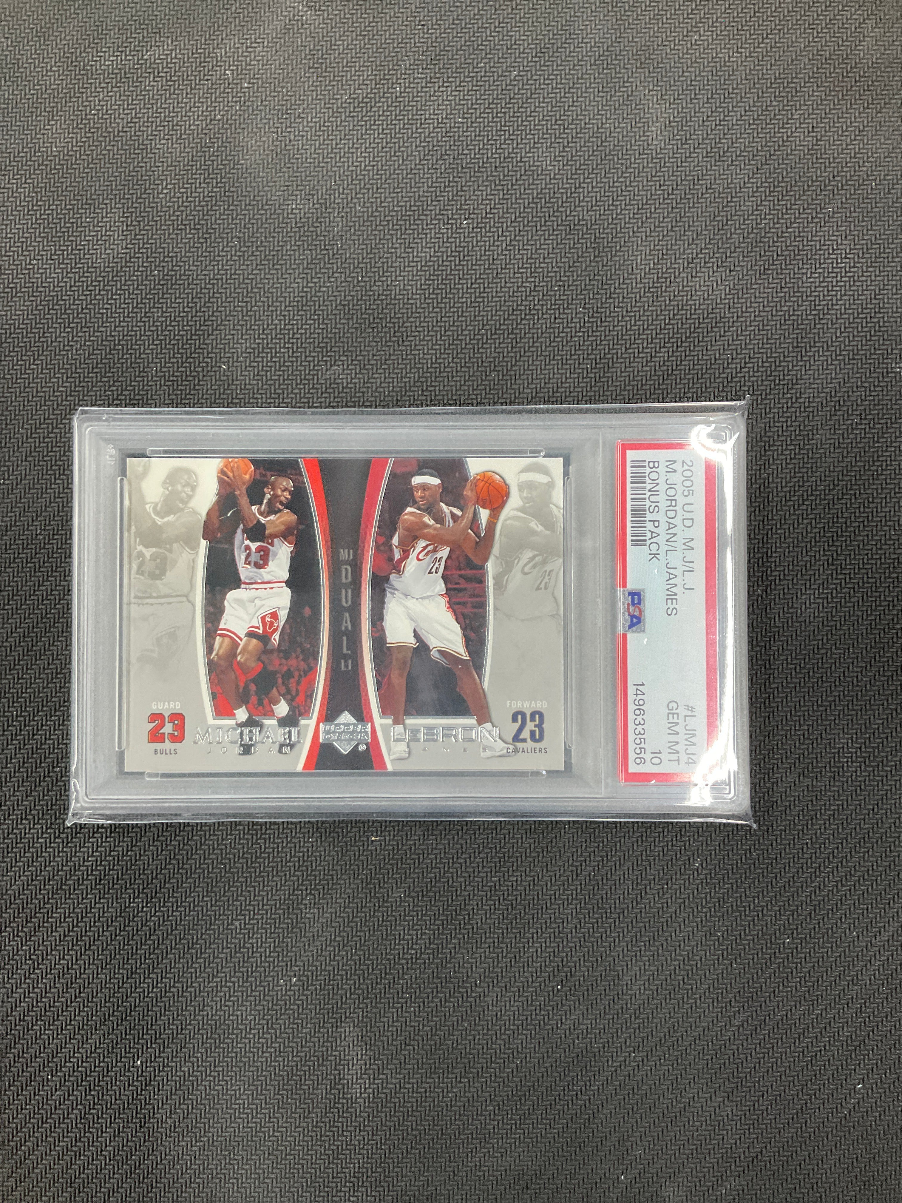 2002 Upper Deck Michael Jordan LeBron James Bonus Pack PSA 10 556