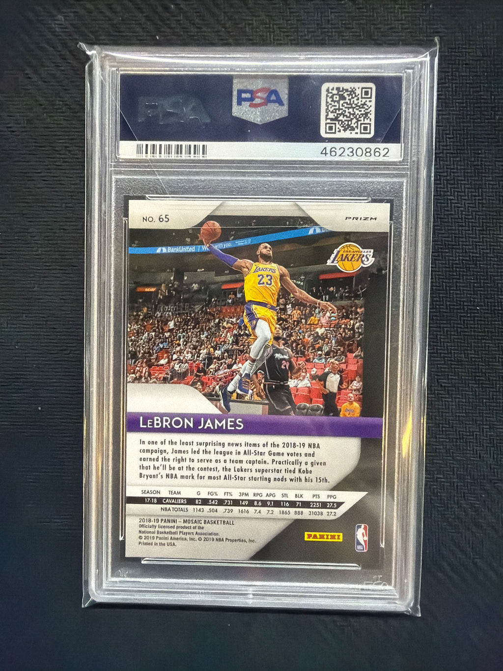 2018 Panini Prizm Lebron James Mosaic Green PSA 10