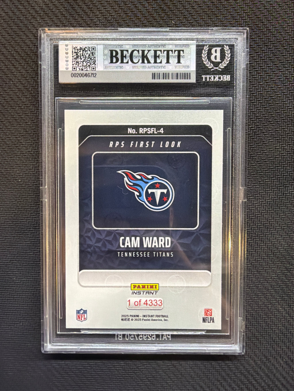 2025 Panini Instant Cam Ward Rookie BGS 9 Titans 712