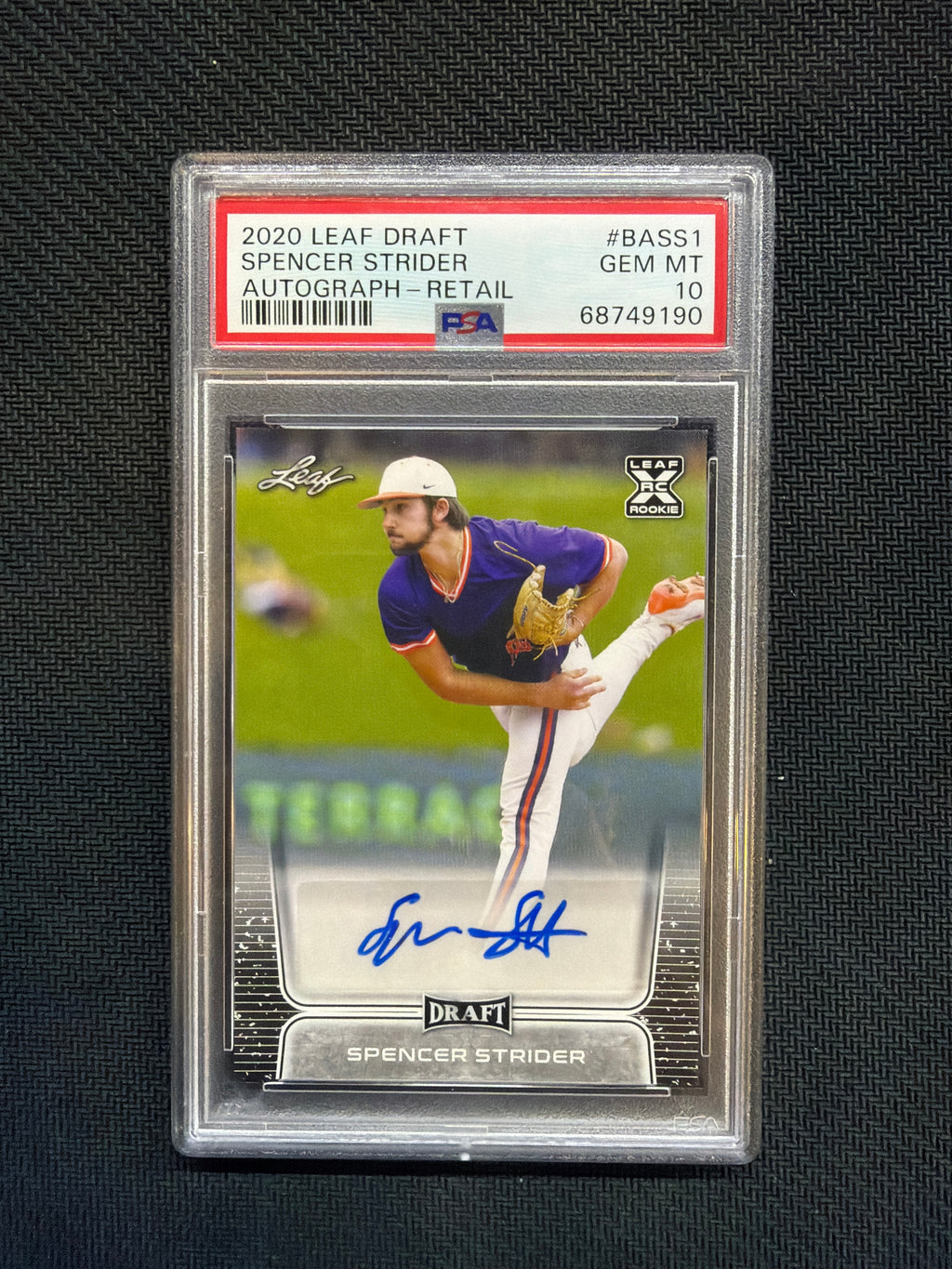 2020 Leaf Draft Spencer Strider Auto PSA 10 Braves