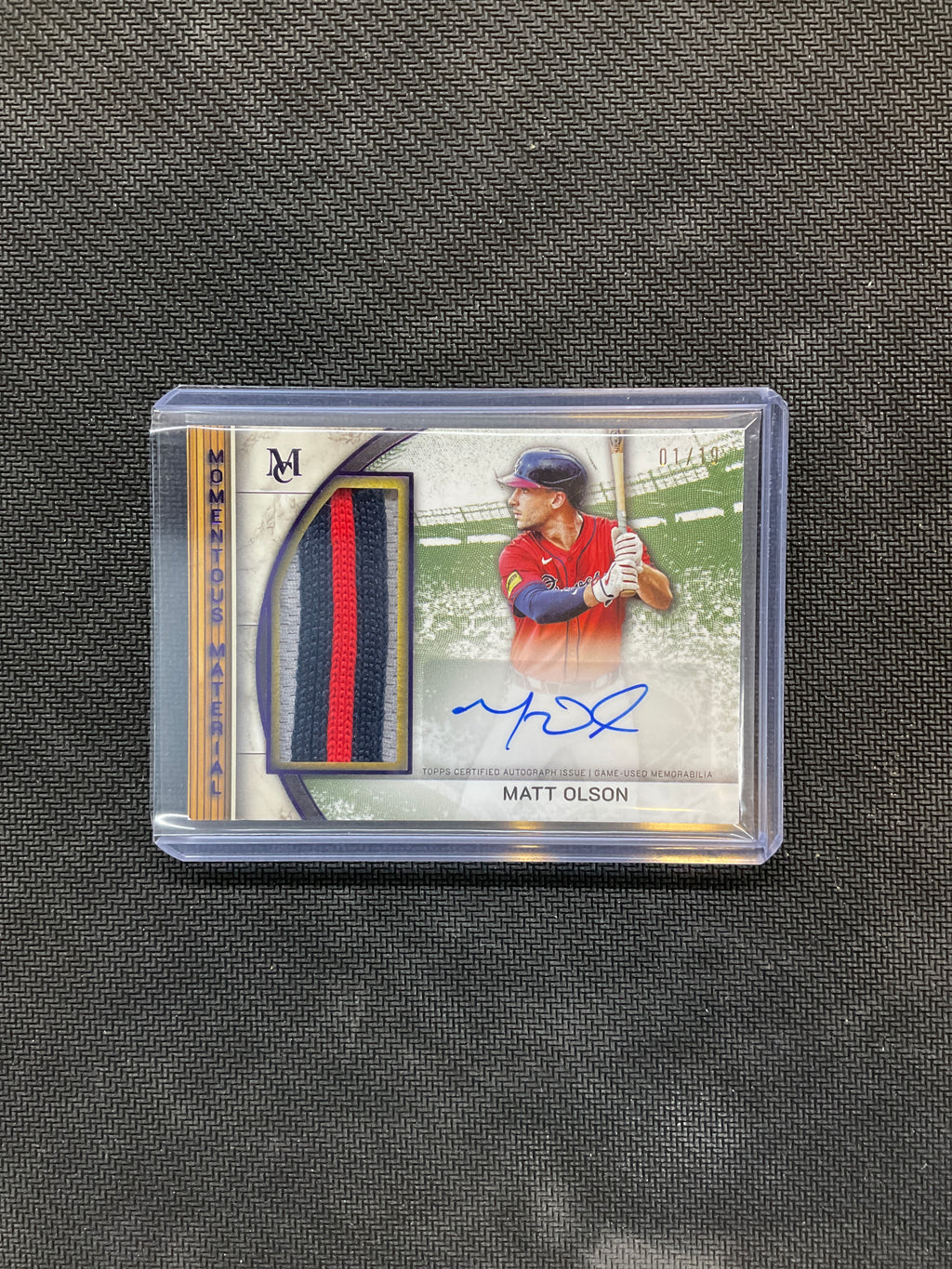 2025 Topps Museum Matt Olson Patch Auto Moments /10 Braves