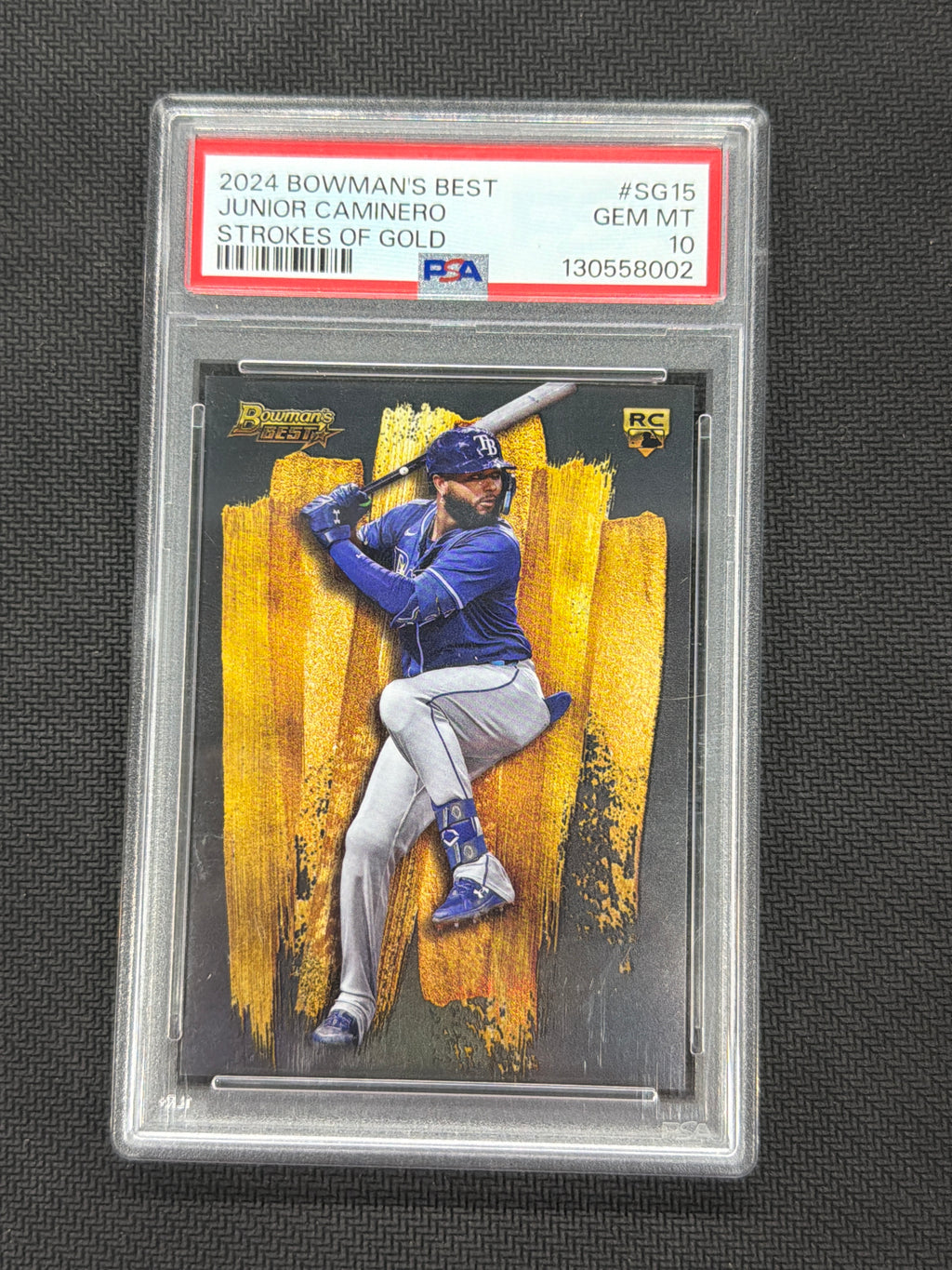 2024 Bowman's Best Junior Caminero Strokes Of Gold Rookie PSA 10