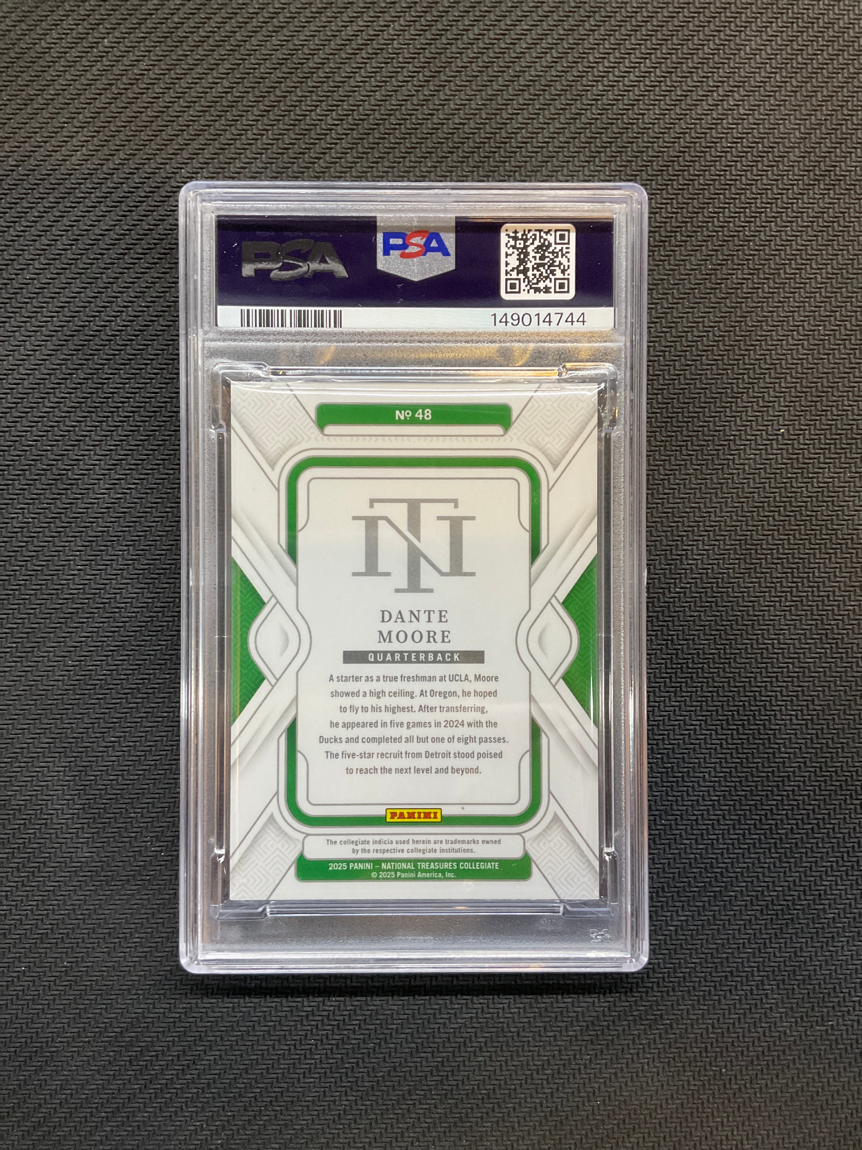 2025 National Treasures Dante Moore /99 PSA 10 Oregon