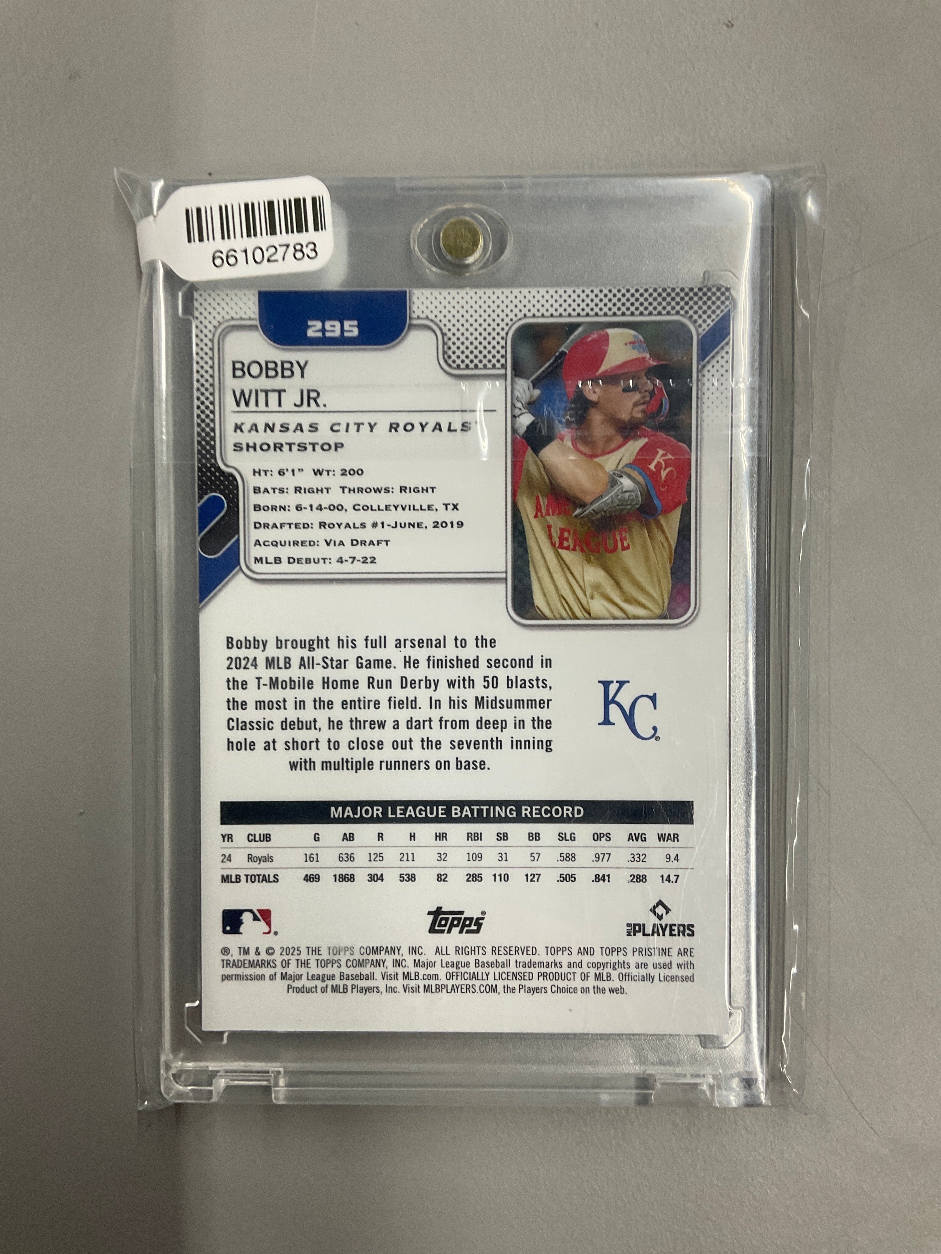 2025 Topps Pristine Bobby Witt Jr. Gold /50 All Star